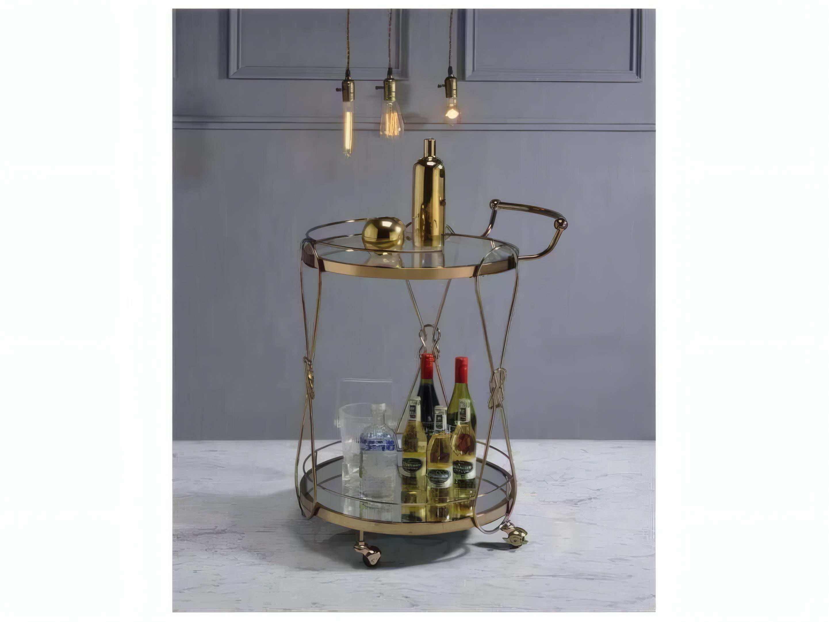 Acme Furniture Zekera Glass Champagne Bar Cart