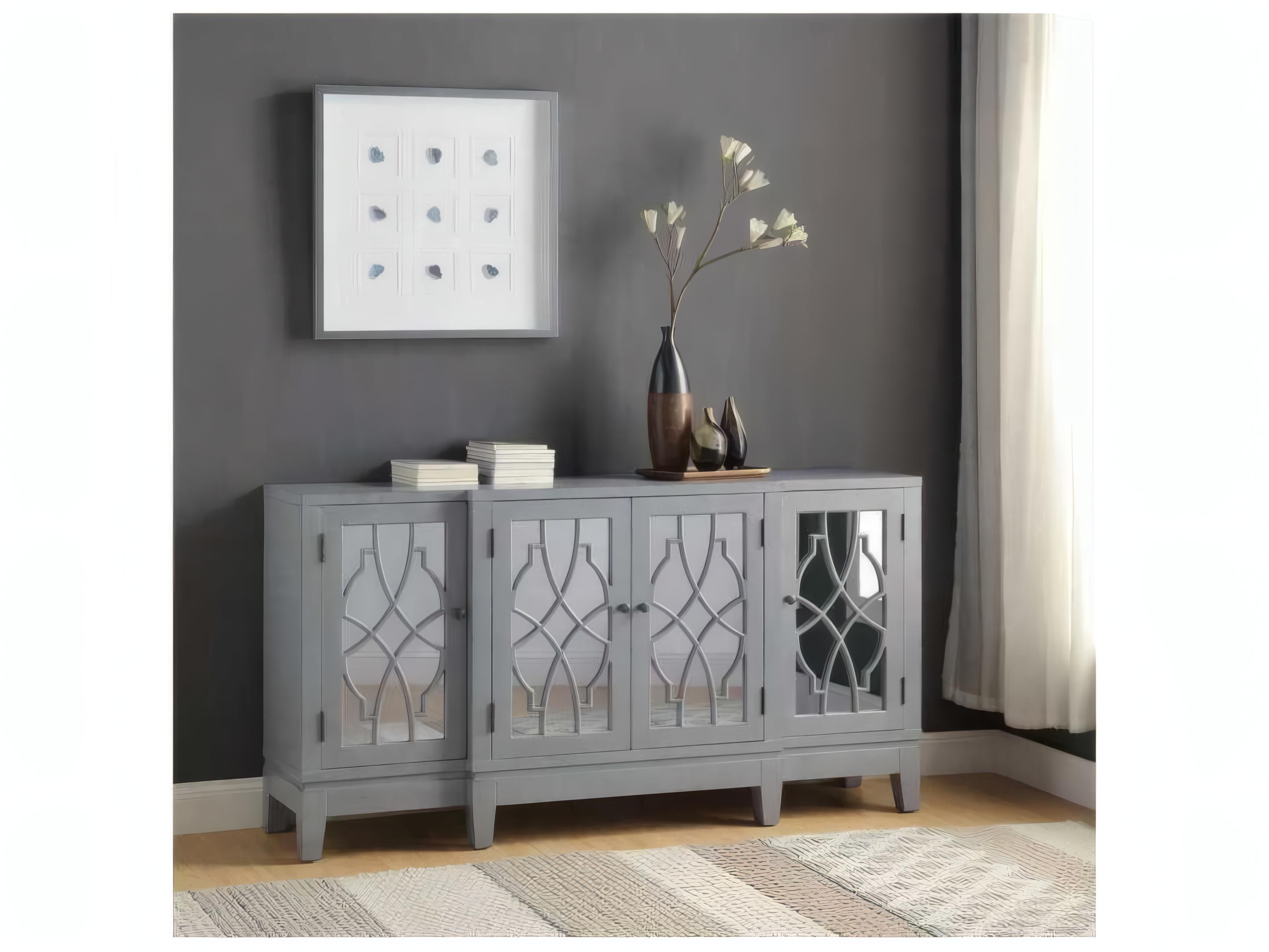 Acme Furniture 60" Rubberwood Antique Gray Sideboard
