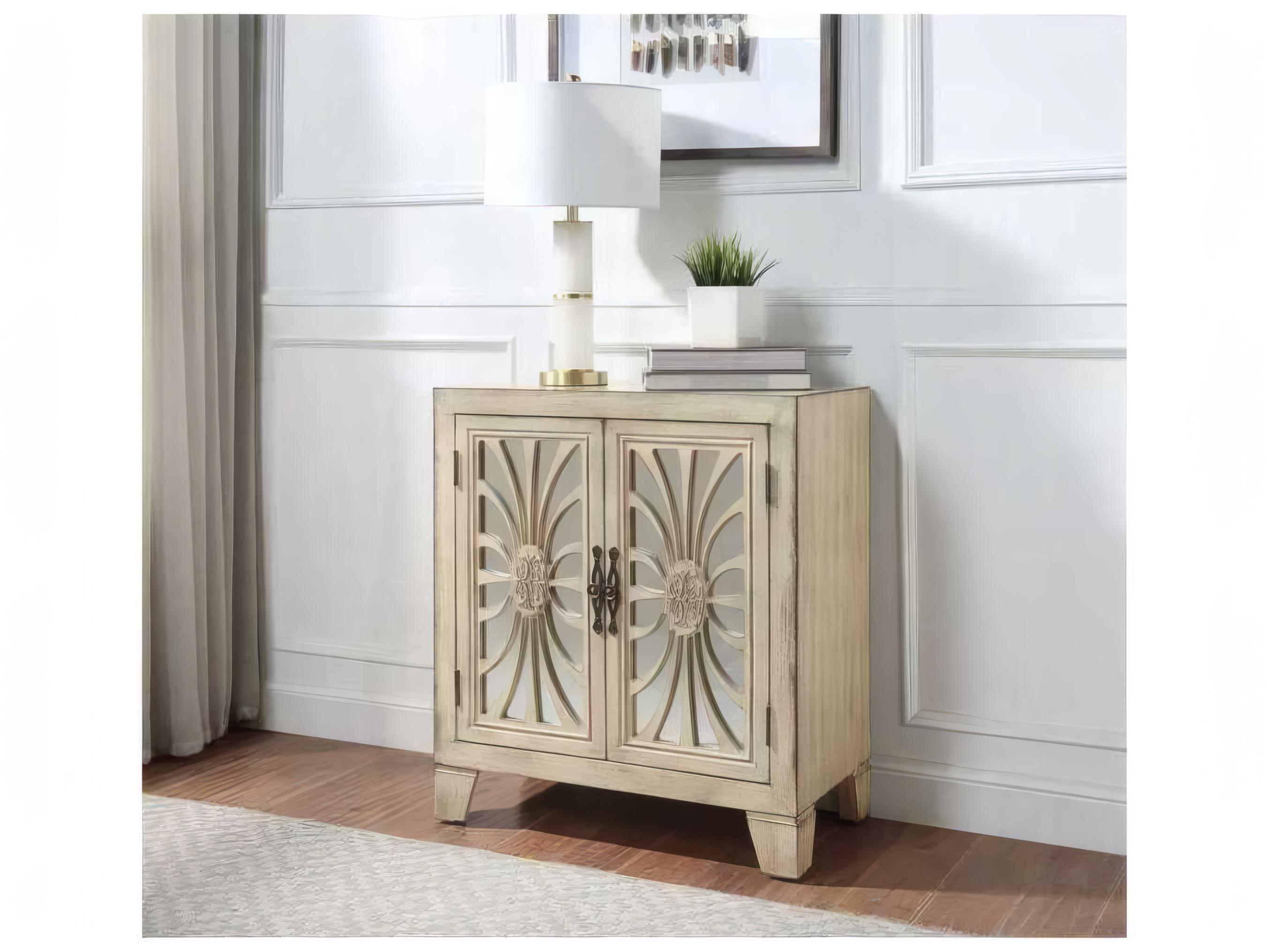 Acme Furniture Antique White Beige Rubberwood Accent Chest