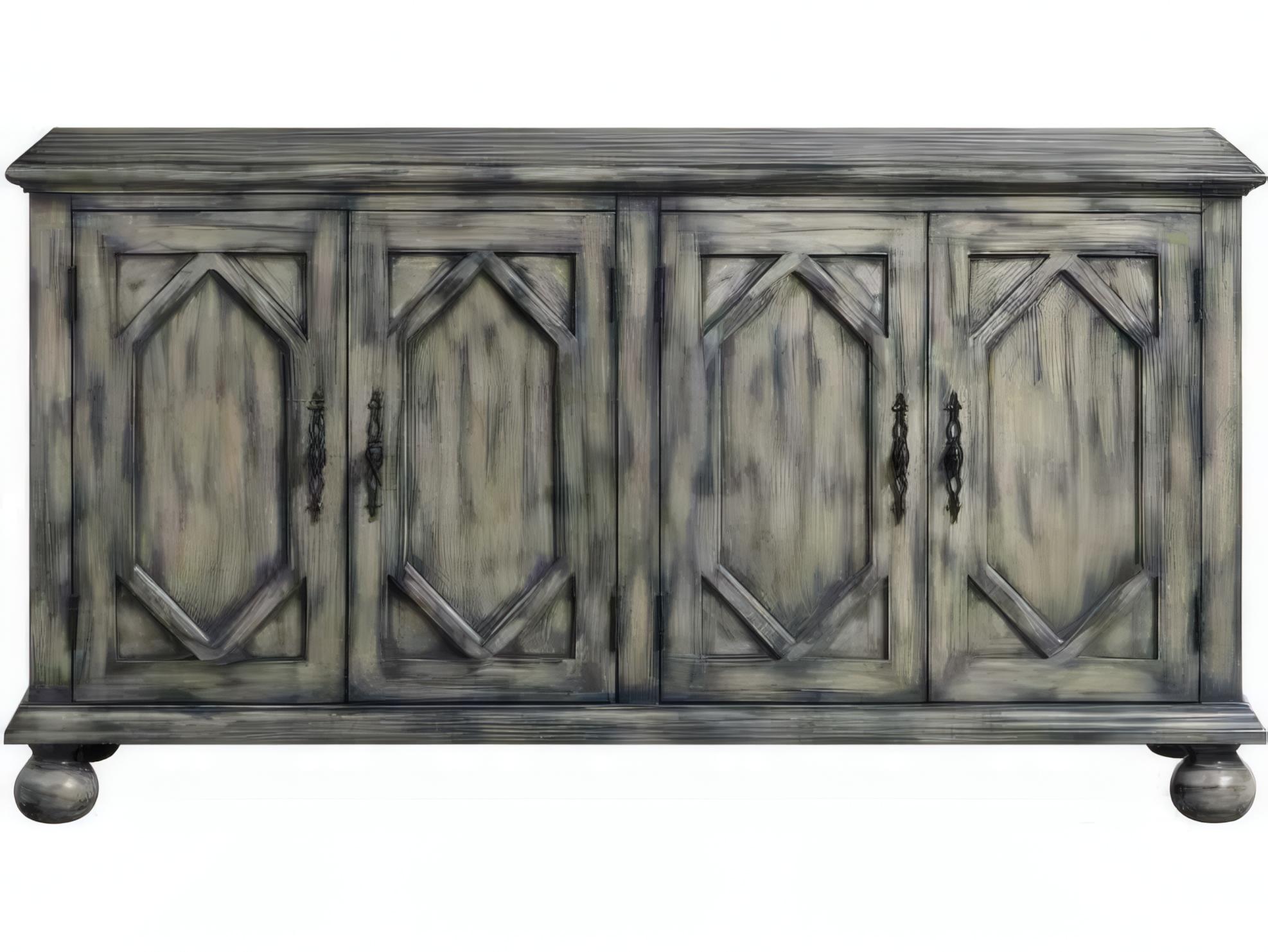 Acme Furniture 60" Rubberwood Rustic Gray Sideboard