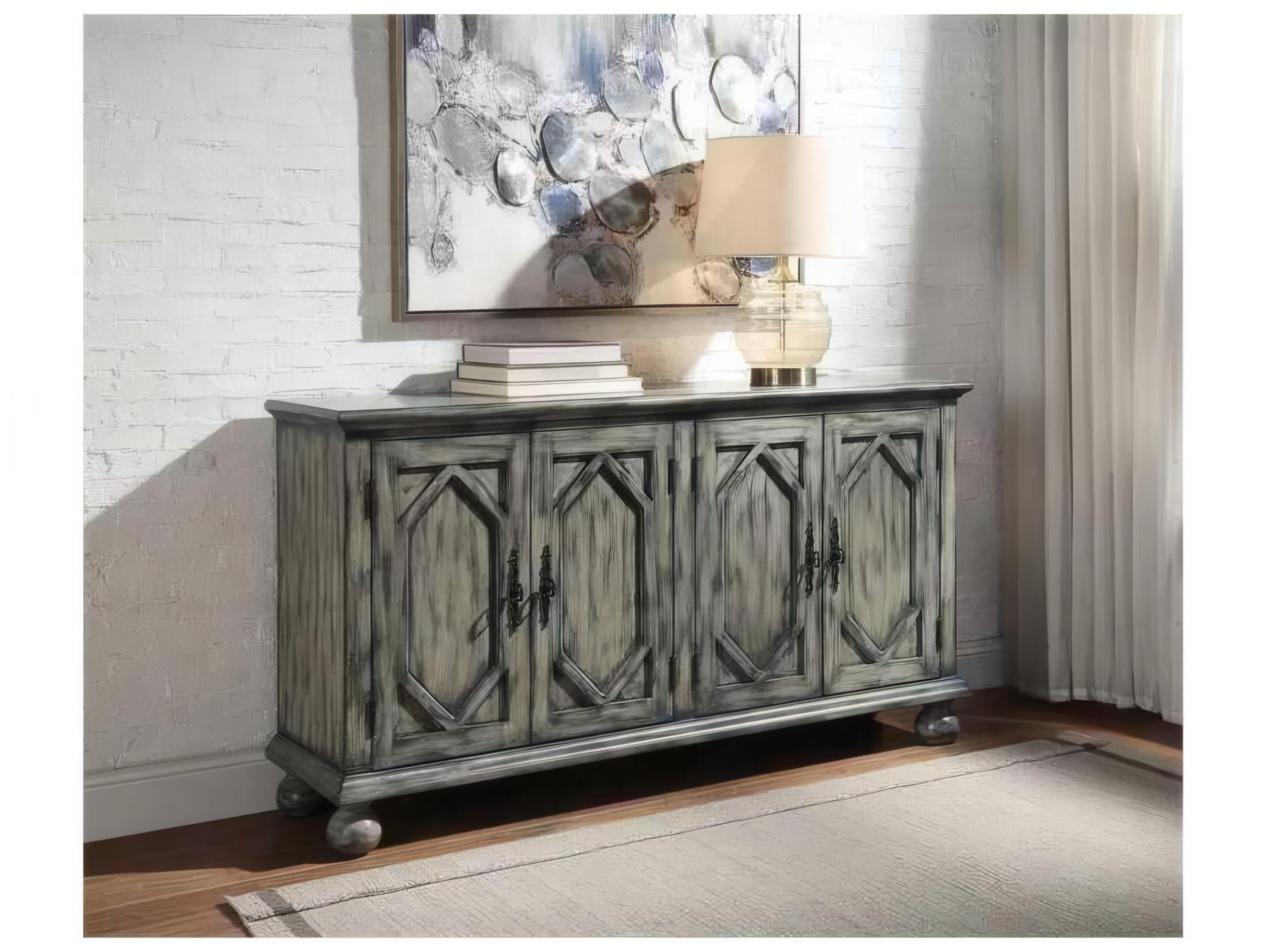 Acme Furniture 60" Rubberwood Rustic Gray Sideboard