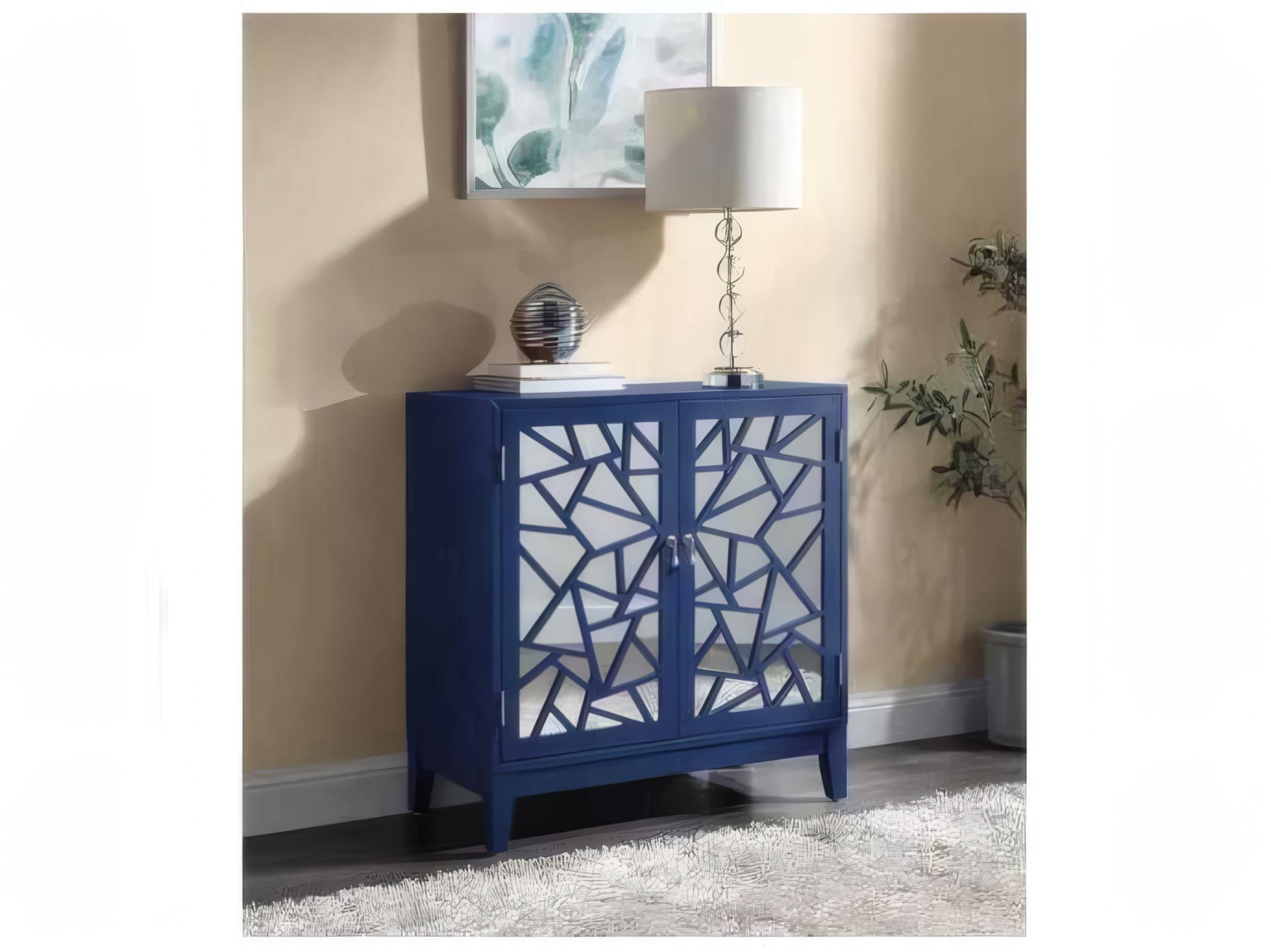 Acme Furniture Blue Pine Wood Accent Chest