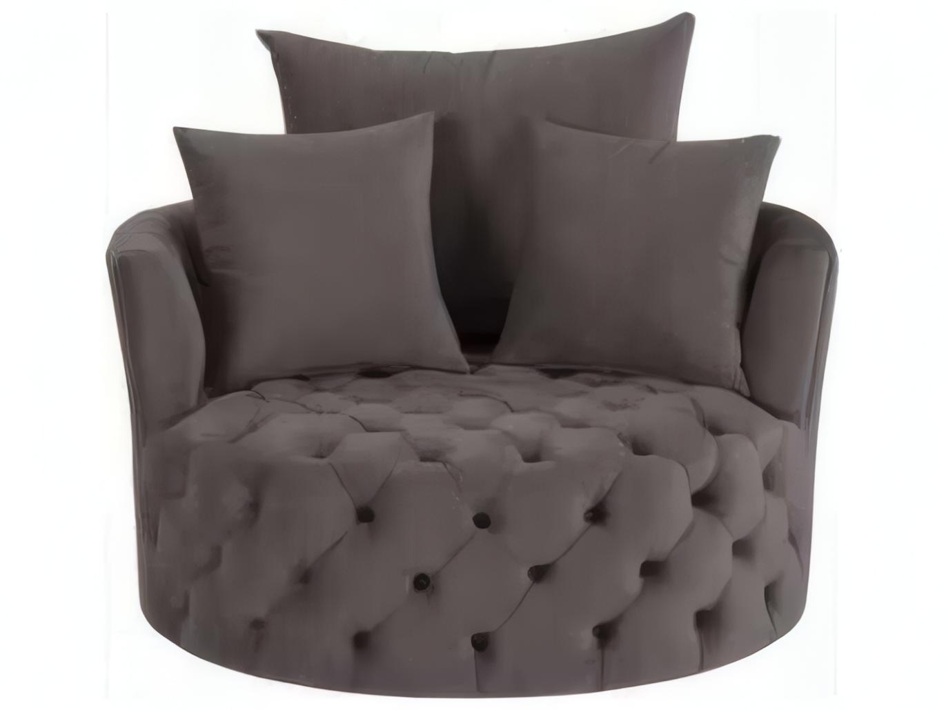 Acme Furniture Zunyas Swivel Gray Velvet Accent Chair