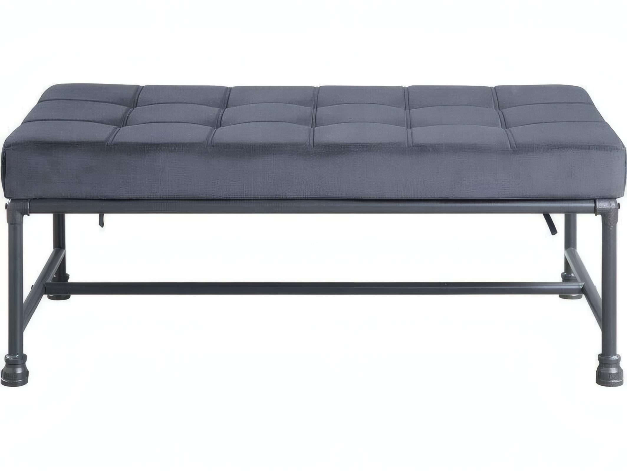 Acme Furniture Brantley Gray Velvet Sandy Upholstered Accent Bench