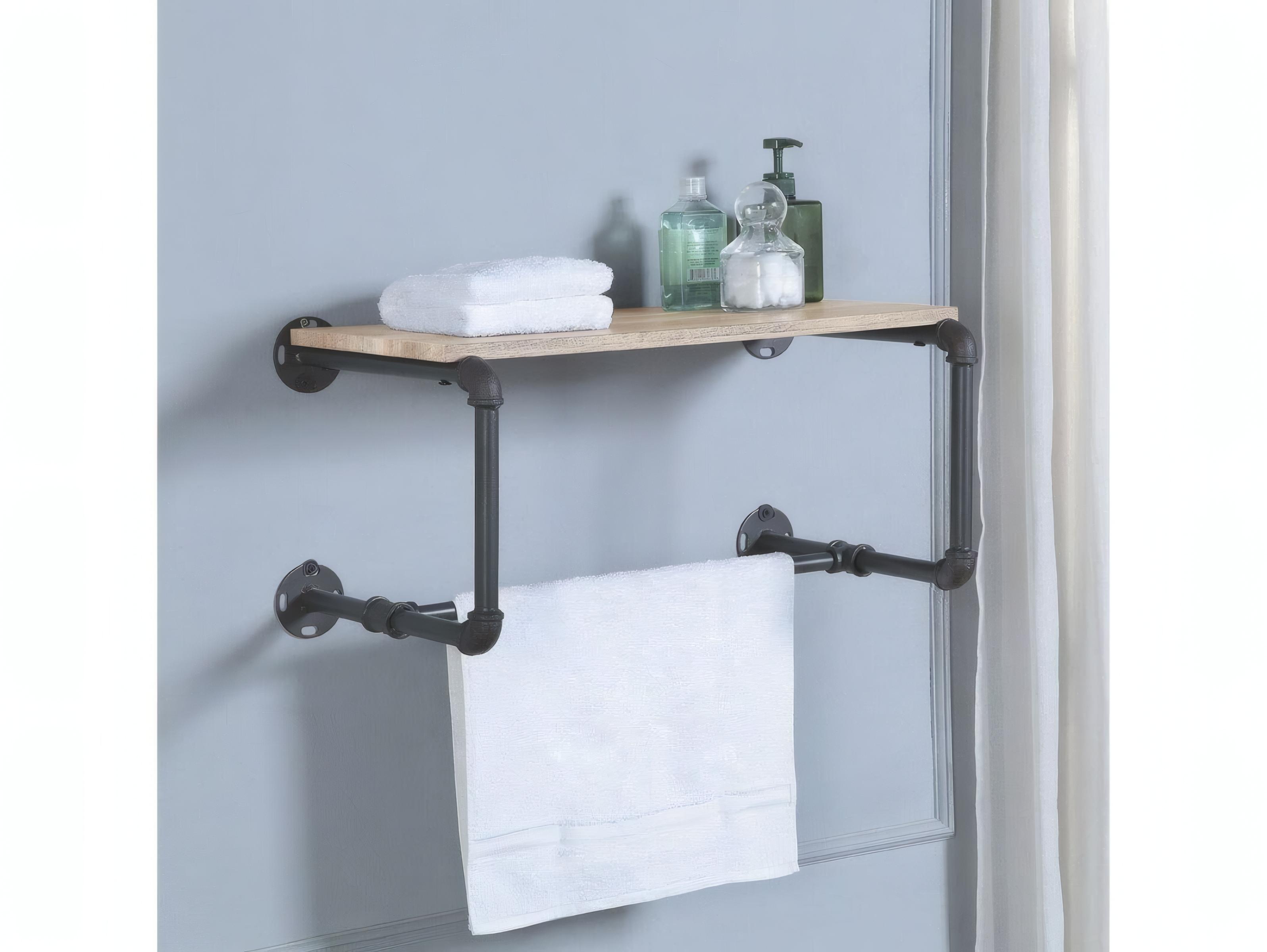 Acme Furniture Brantley Oak Sandy Gray Towel Rack