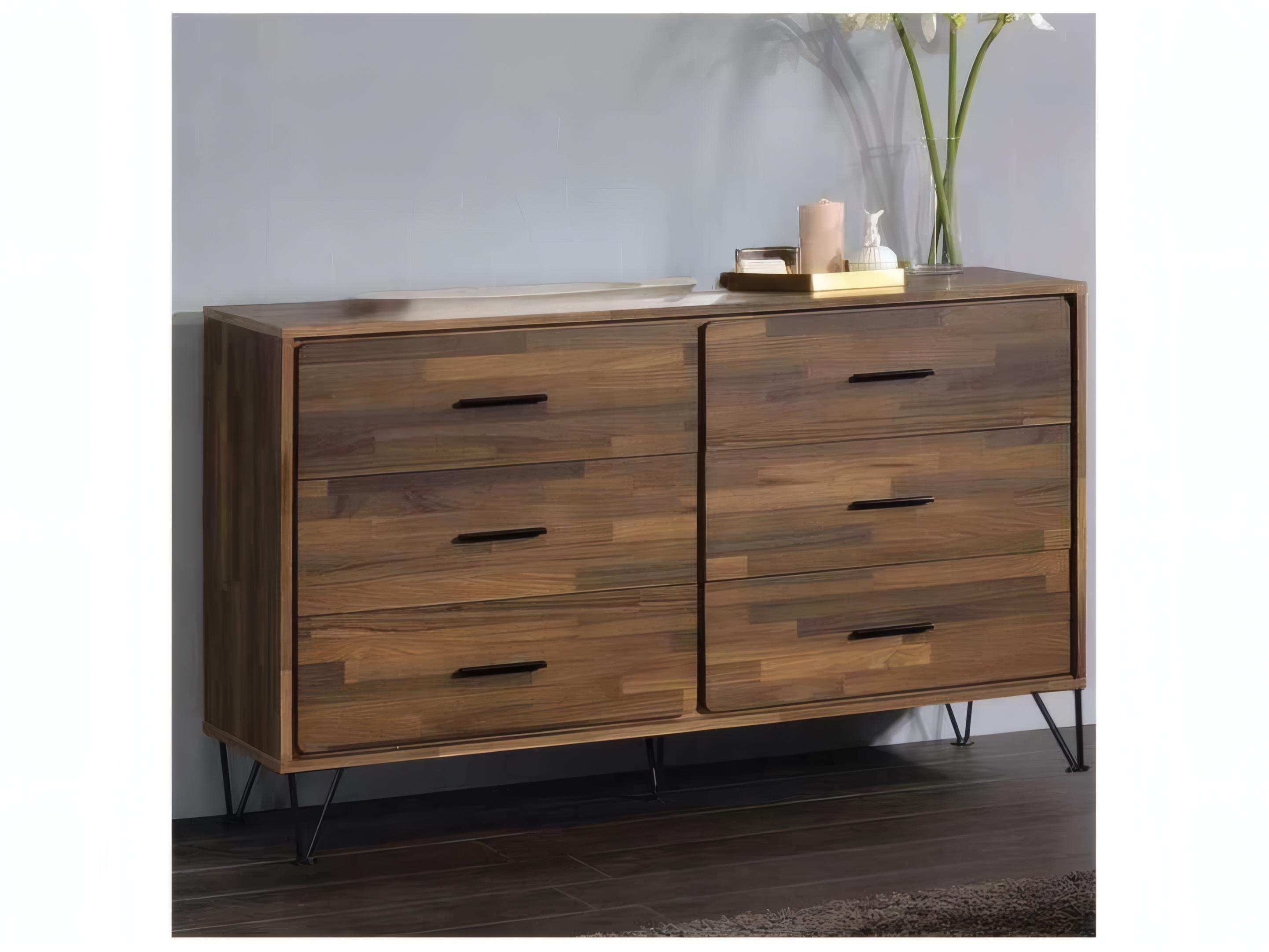 Acme Furniture Hestia 6-Drawers Brown Double Dresser