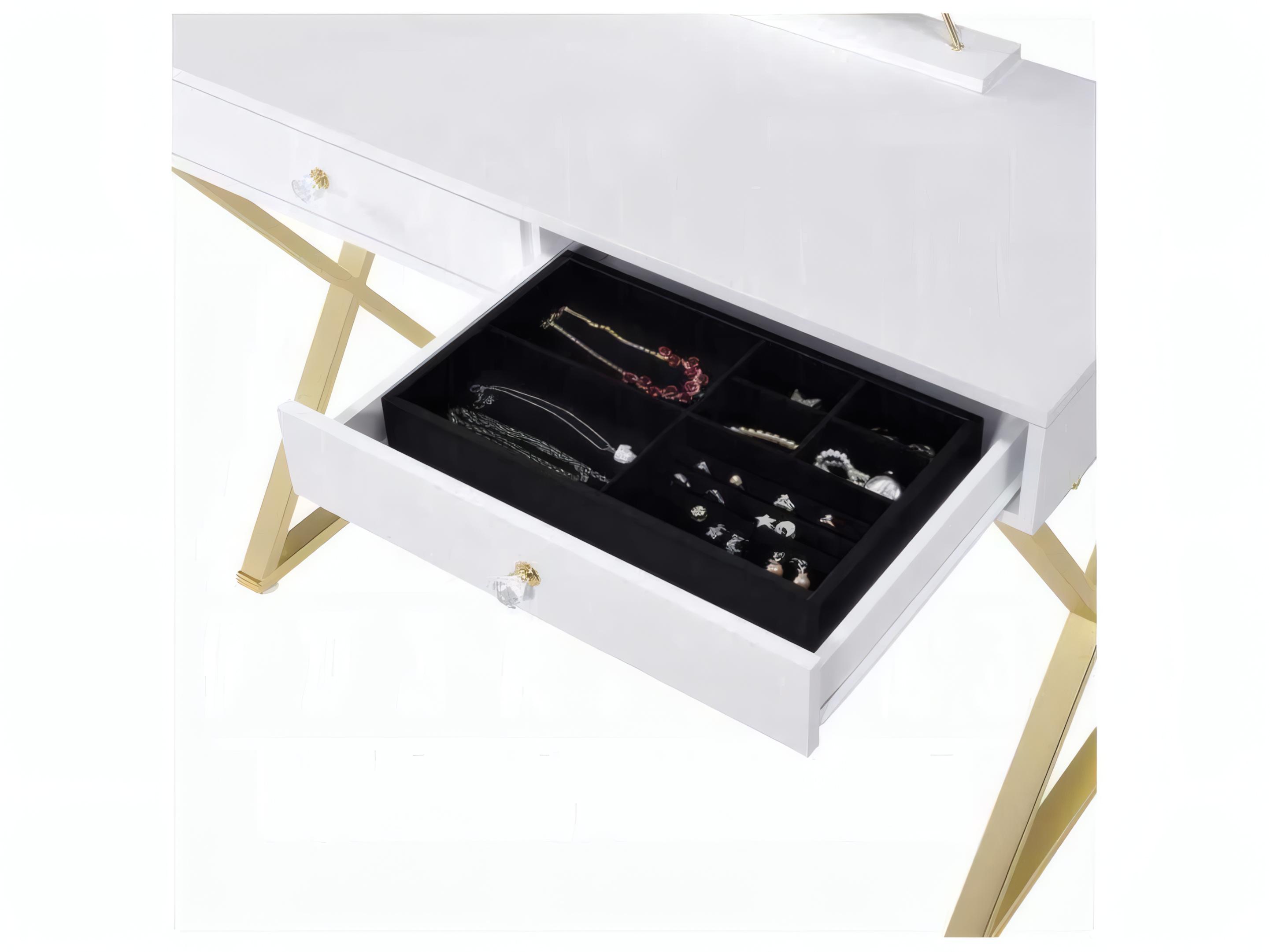 Acme Furniture Coleen White Gold Vanity Table