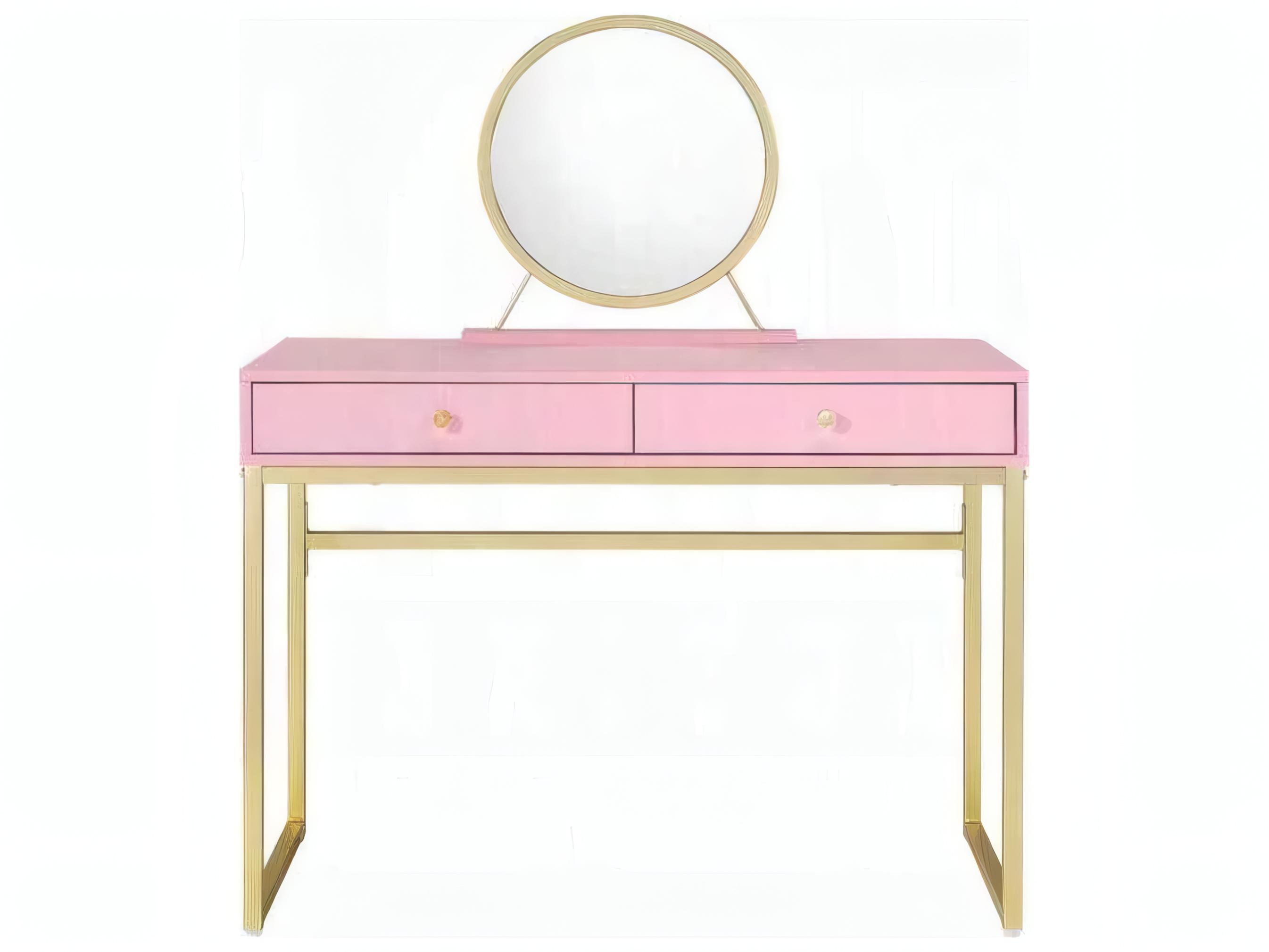 Acme Furniture Coleen Pink Gold Vanity Table