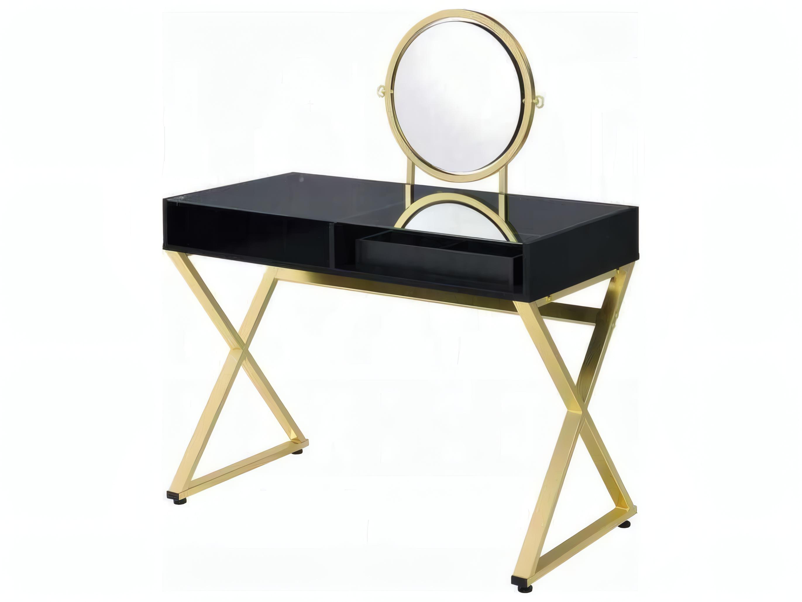 Acme Furniture Coleen Black Gold Vanity Table