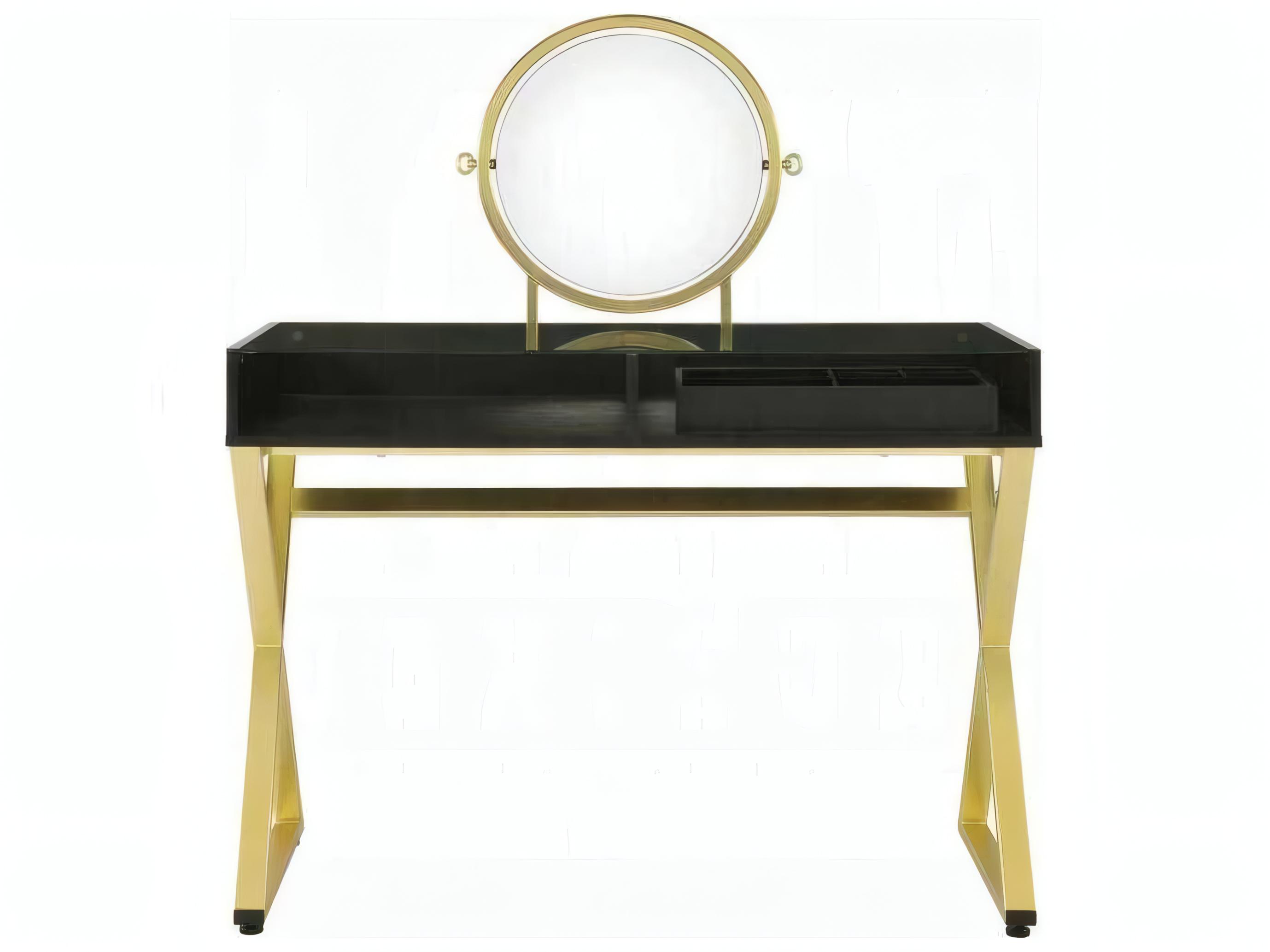 Acme Furniture Coleen Black Gold Vanity Table