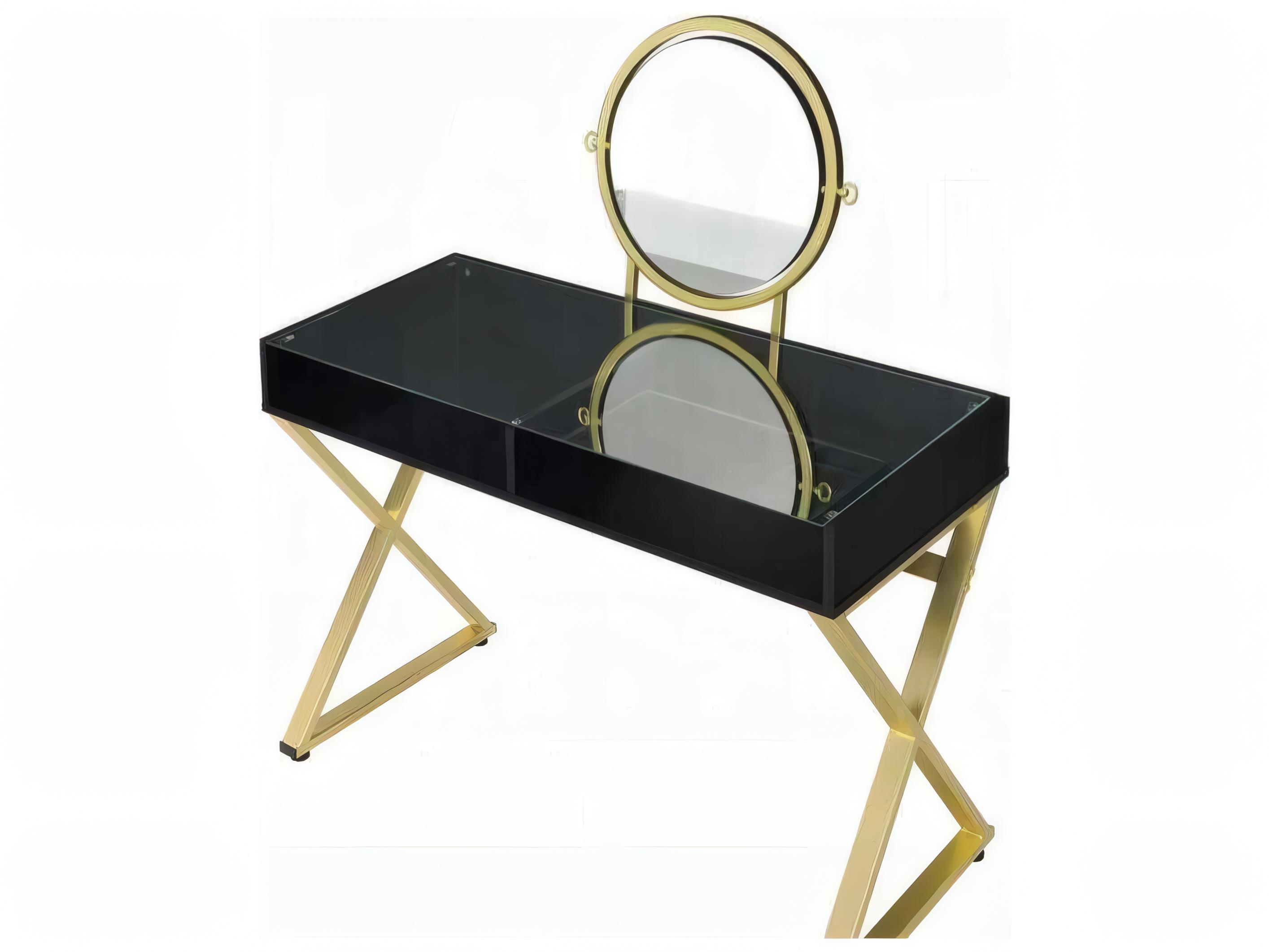 Acme Furniture Coleen Black Gold Vanity Table