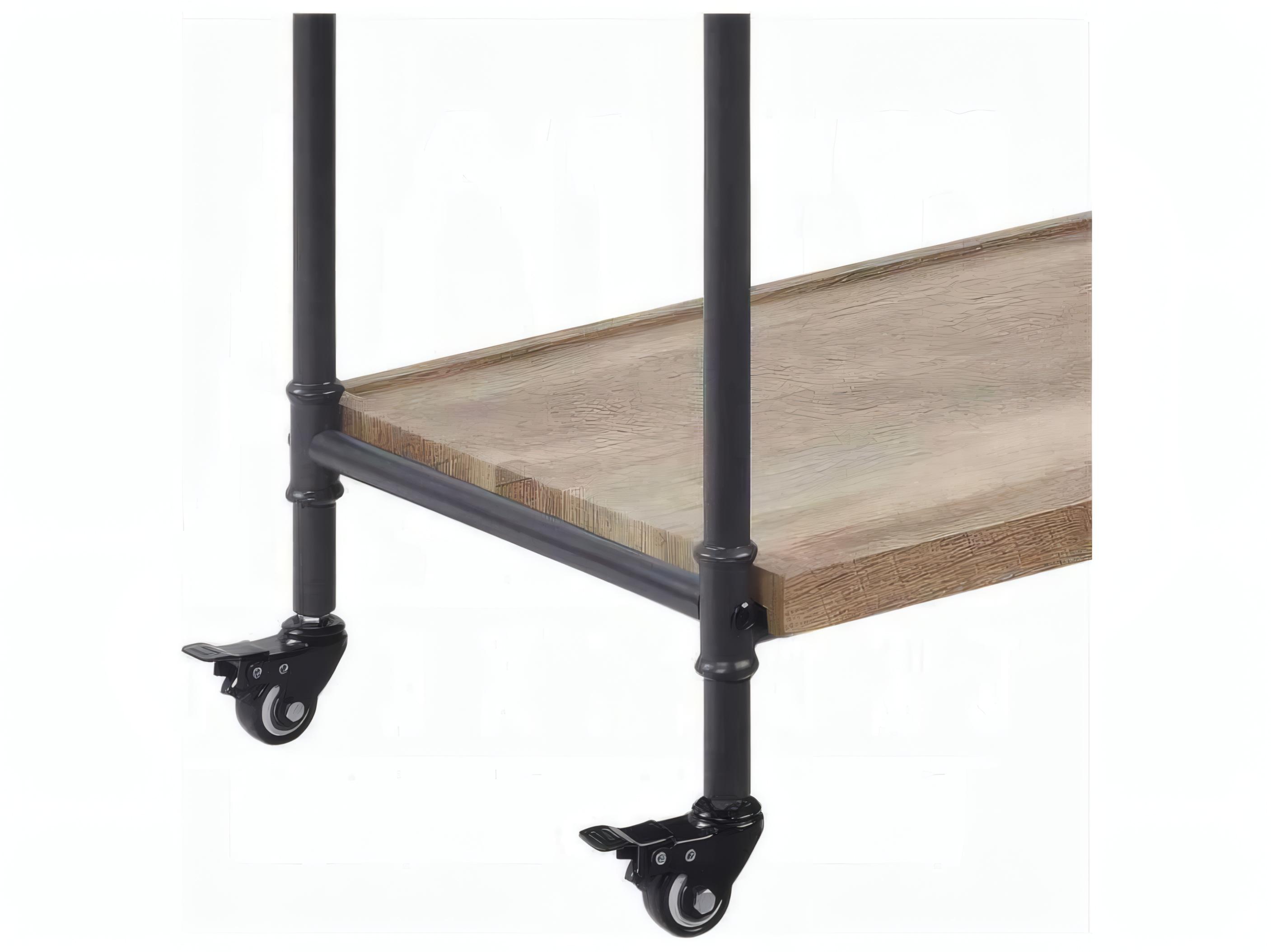 Acme Furniture Brantley Wood Brown Oak Sandy Black Bar Cart