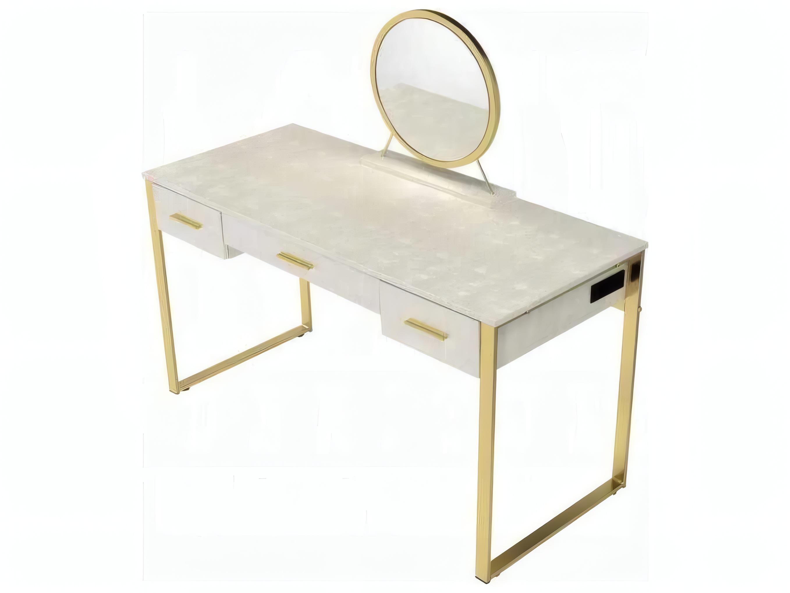 Acme Furniture Myles Antique White Champagne Vanity Table