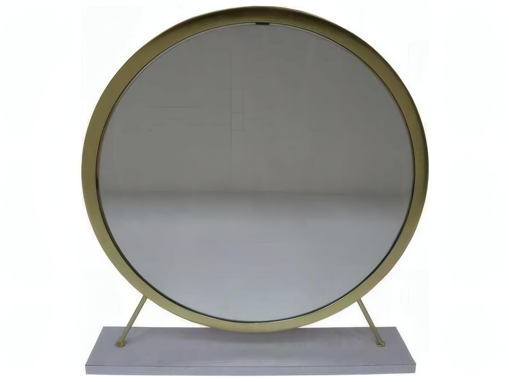 Acme Furniture Adao Faux Fur Mirror White Brass Upholstered Accent Stool
