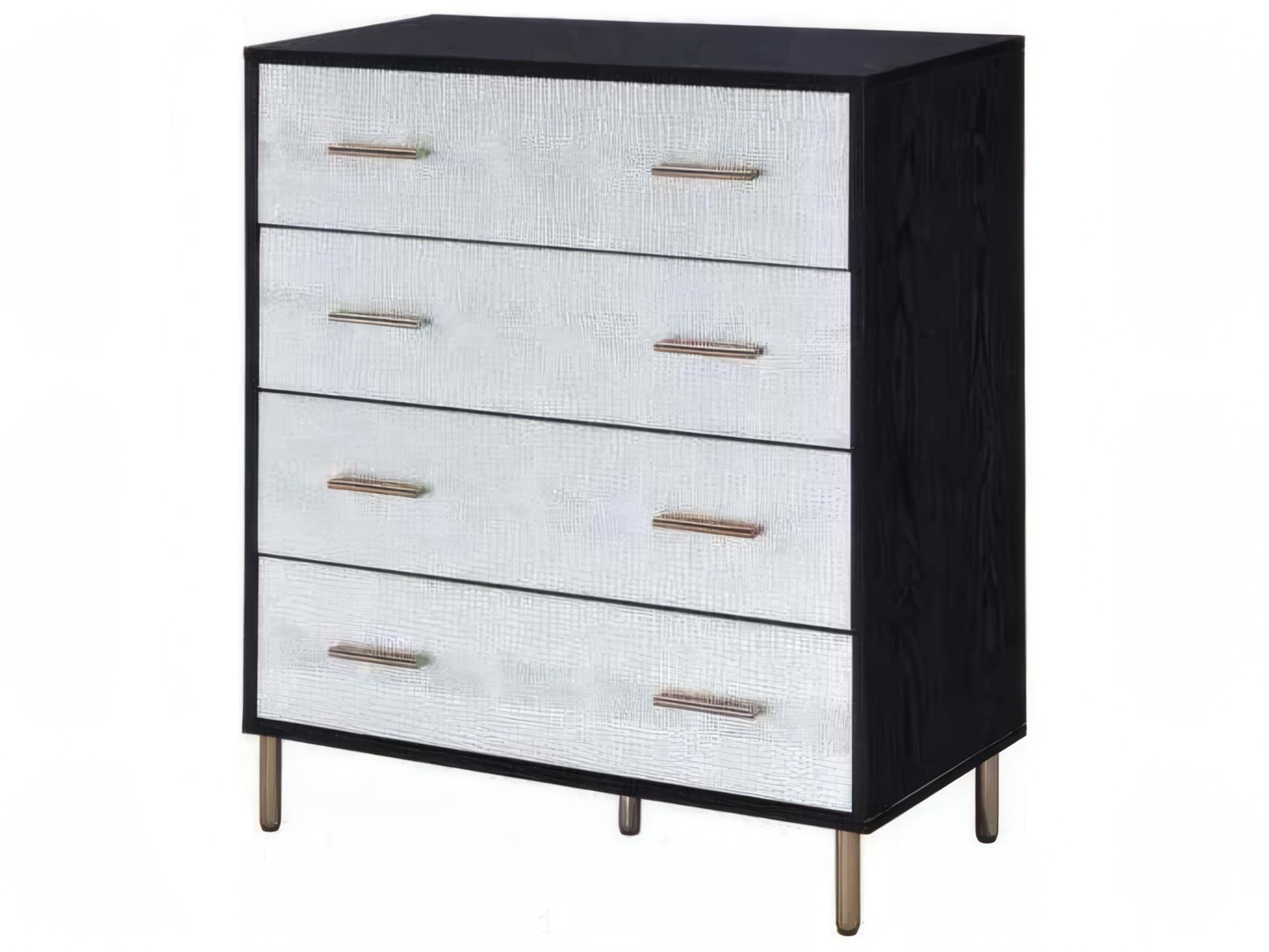 Acme Furniture Myles Black Silver Gold Accent Chest