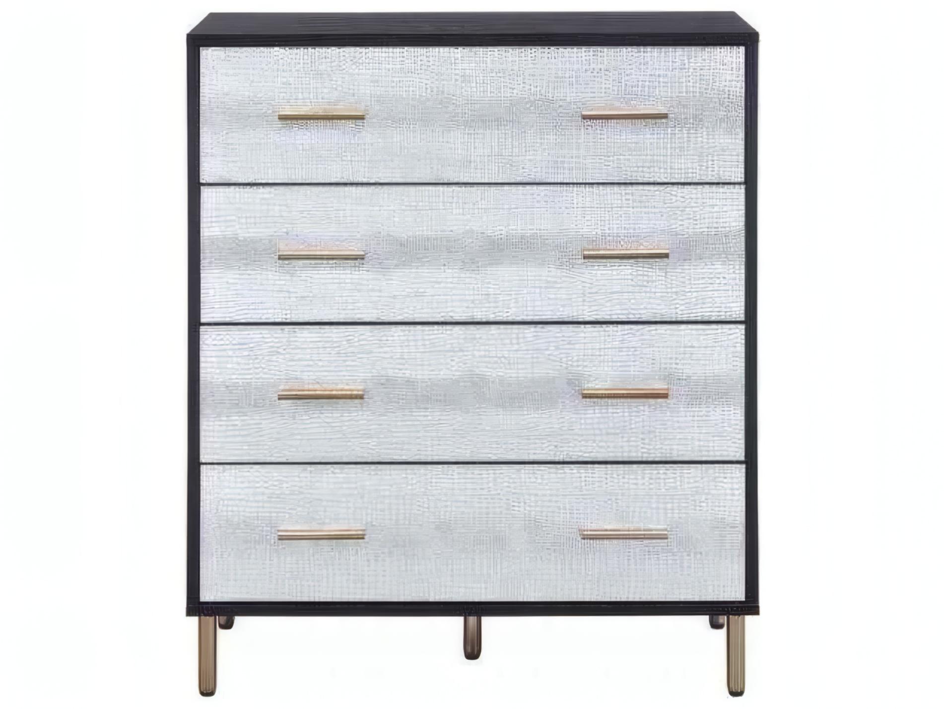 Acme Furniture Myles Black Silver Gold Accent Chest