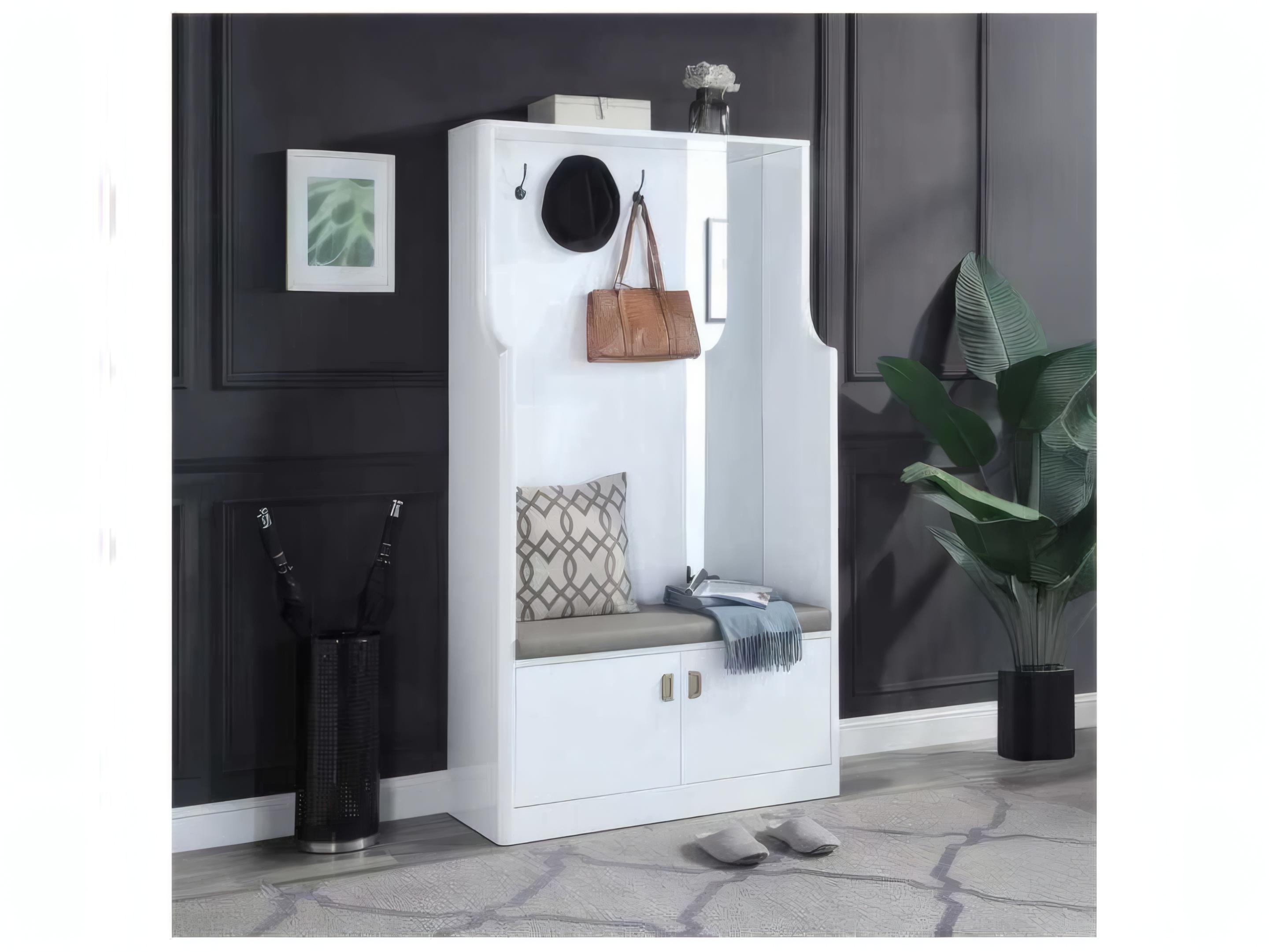 Acme Furniture White High Gloss Hall Tree