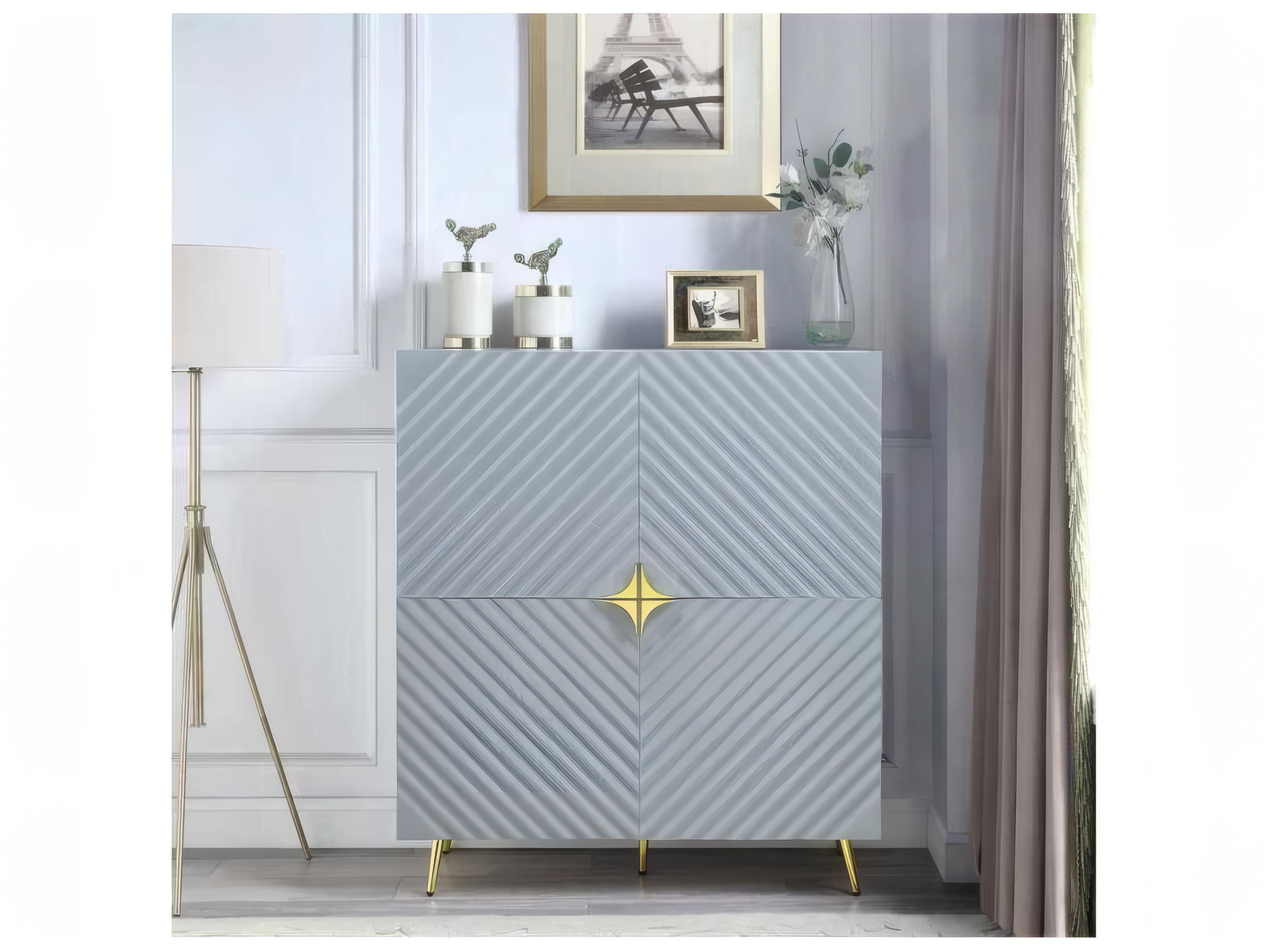 Acme Furniture Gaines Gray High Gloss Accent Chest