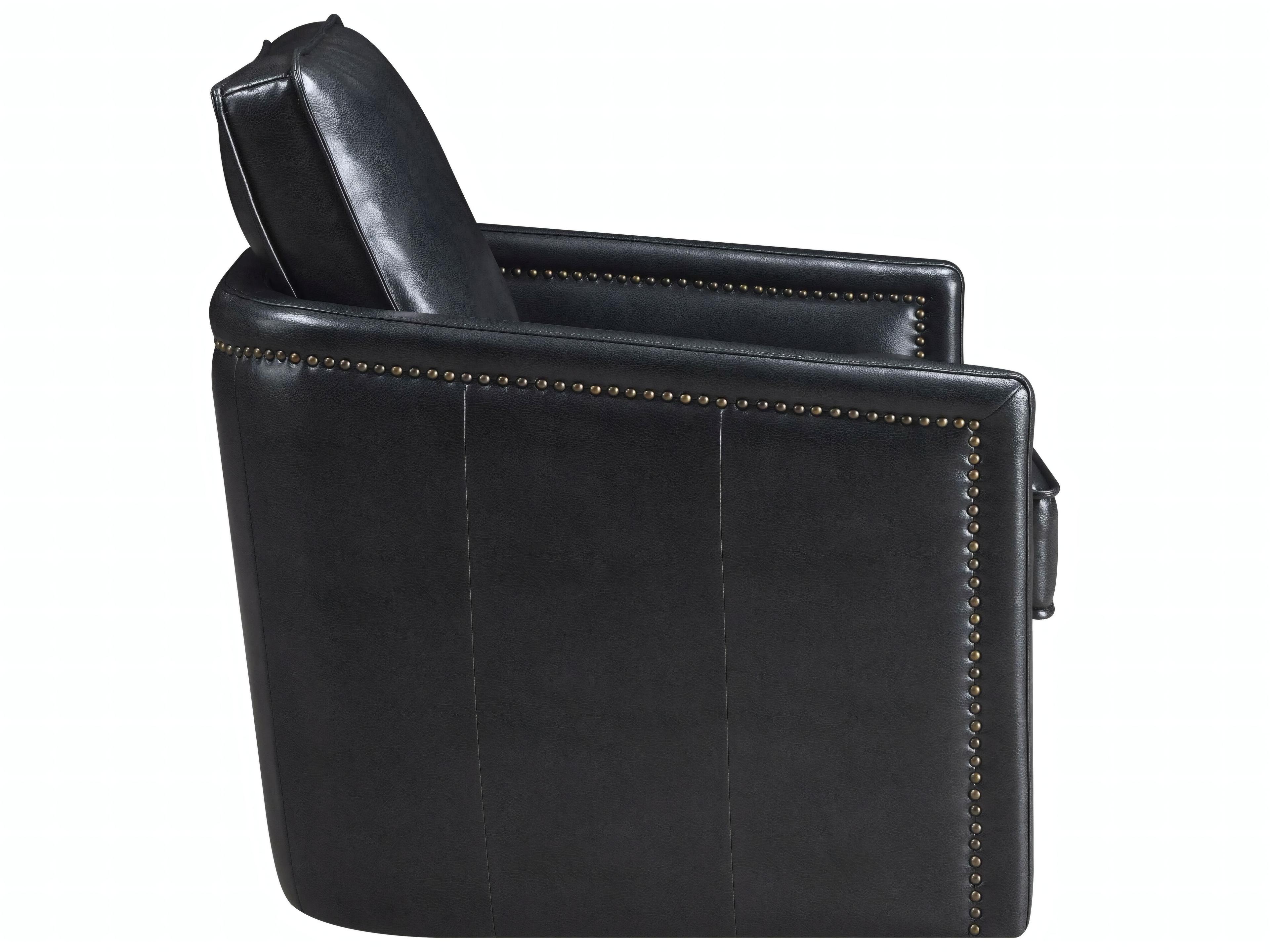 Acme Furniture Rocha Swivel Black Faux Leather Accent Chair