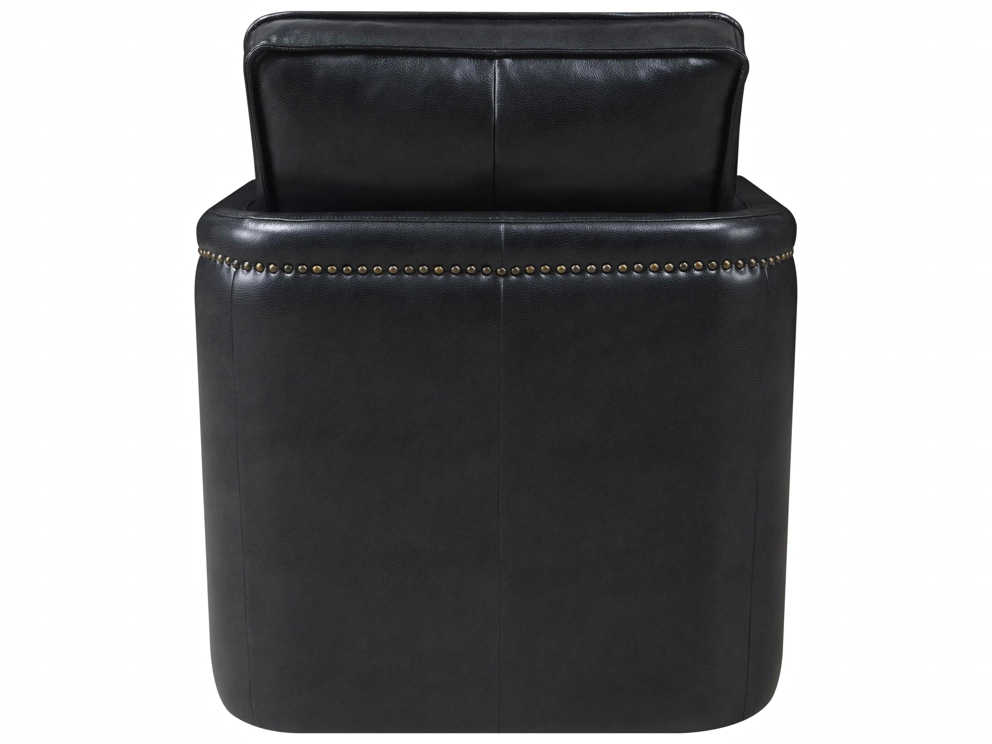 Acme Furniture Rocha Swivel Black Faux Leather Accent Chair