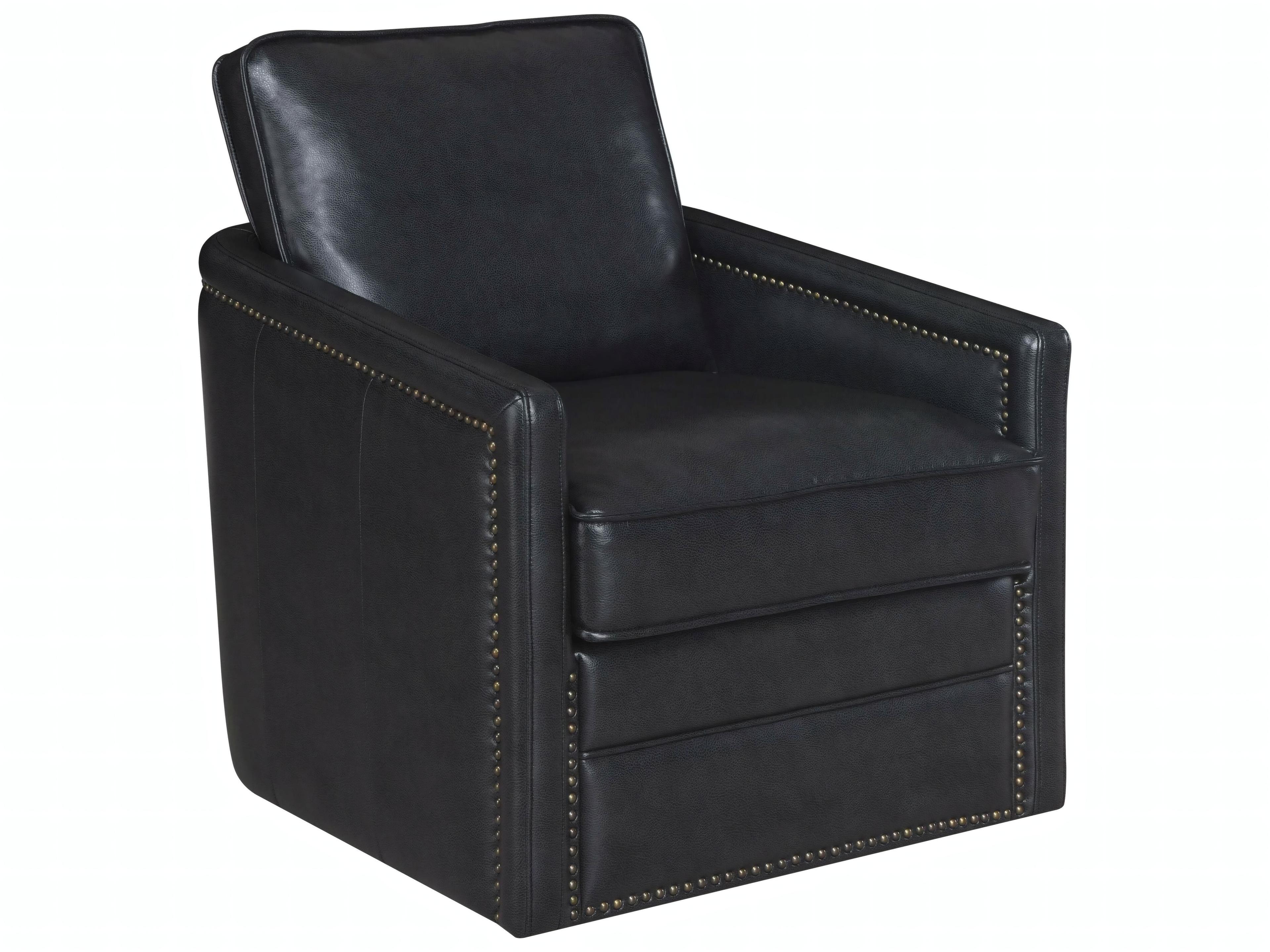 Acme Furniture Rocha Swivel Black Faux Leather Accent Chair