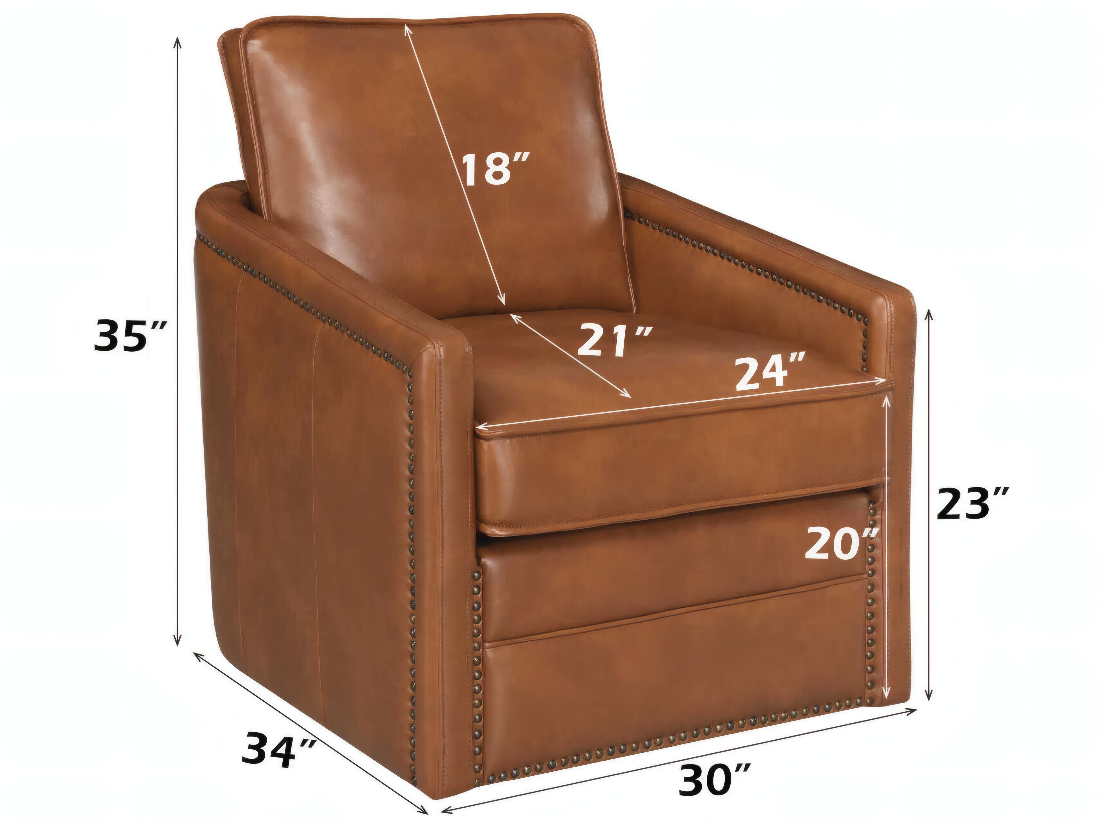 Acme Furniture Rocha Swivel Brown Faux Leather Accent Chair
