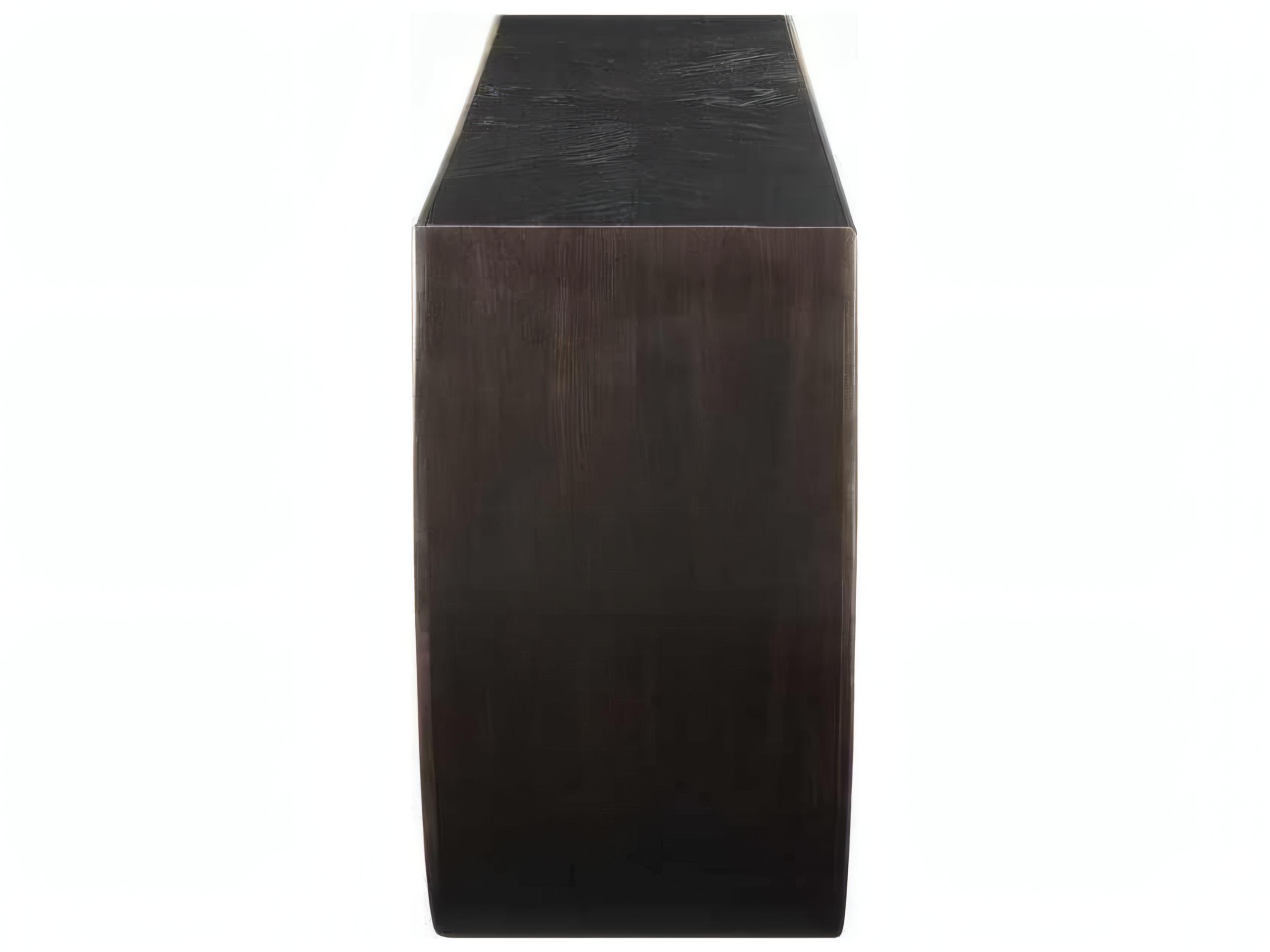 Acme Furniture Demilune Wood Black Gold Console Table