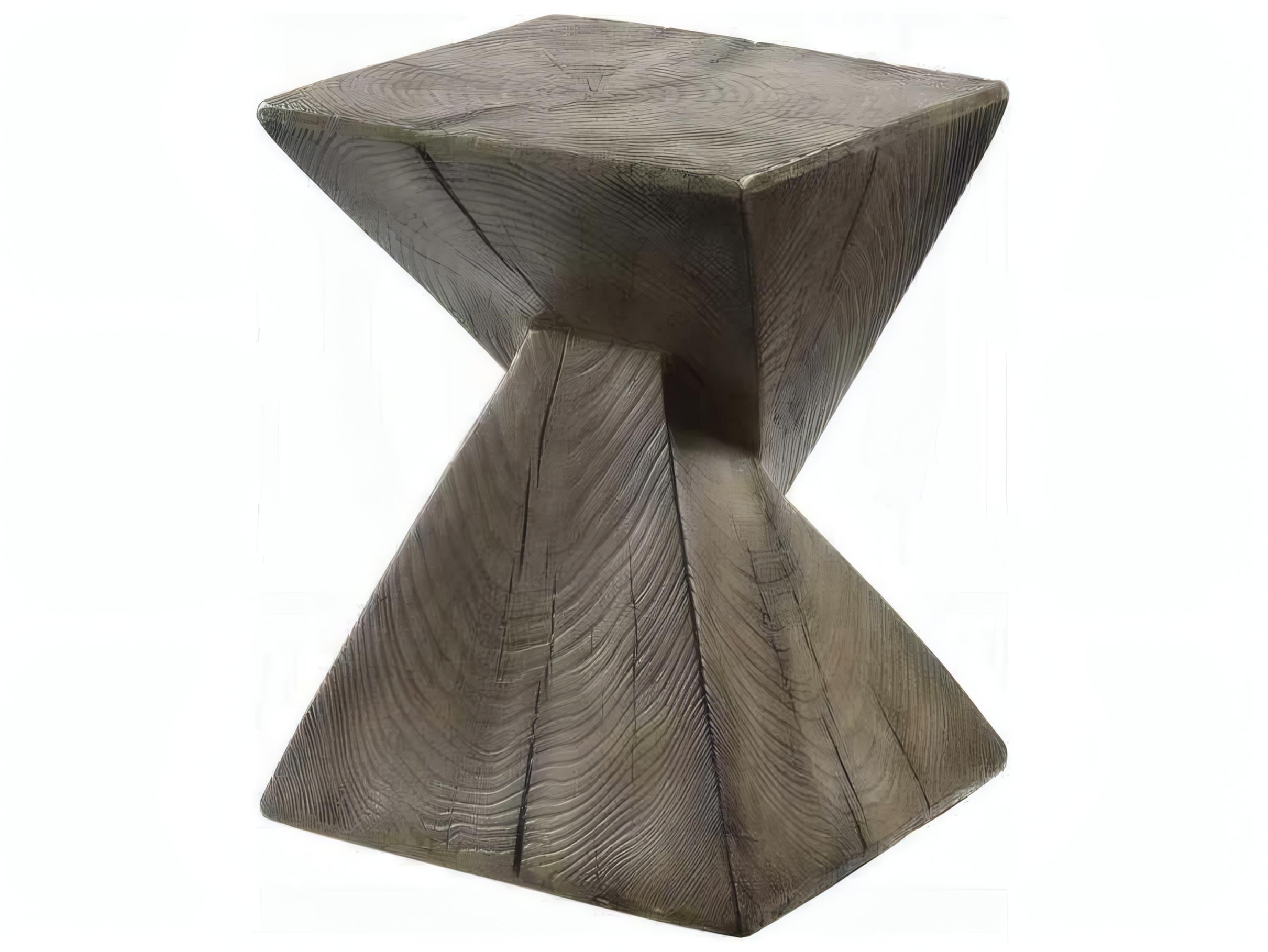 Acme Furniture Square Concrete Weathered Oak End Table