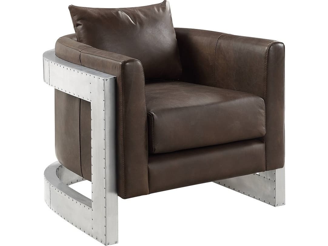 Acme Furniture Betla Brown Leather Accent Chair