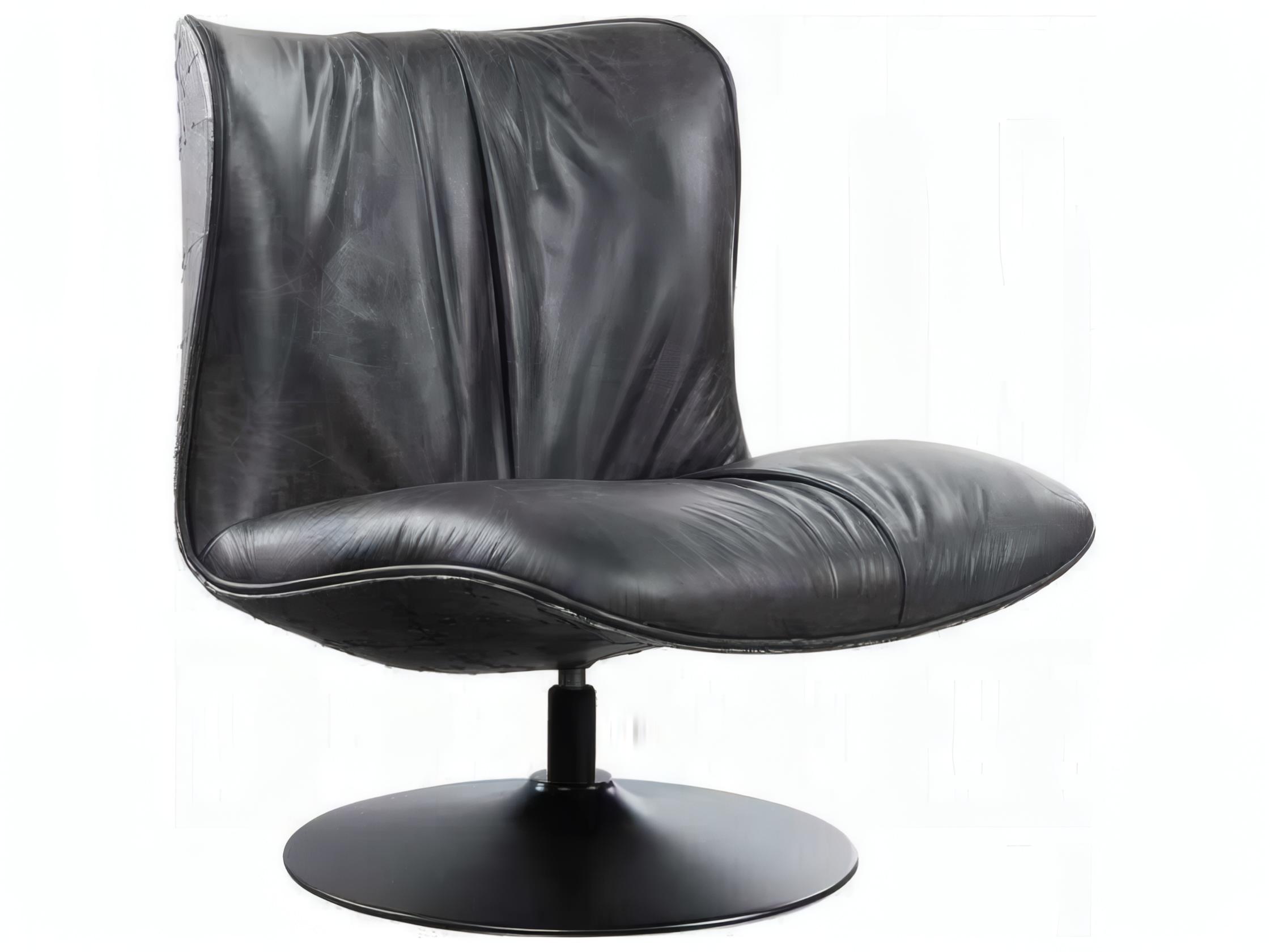 Acme Furniture Swivel Black Leather Accent Chair
