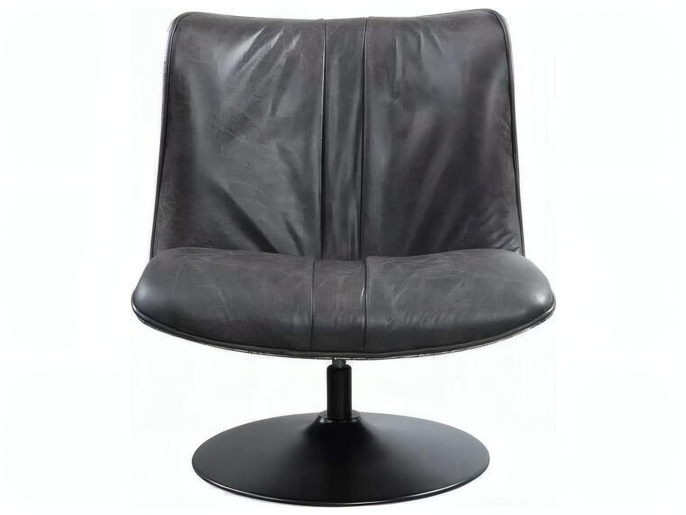 Acme Furniture Swivel Black Leather Accent Chair