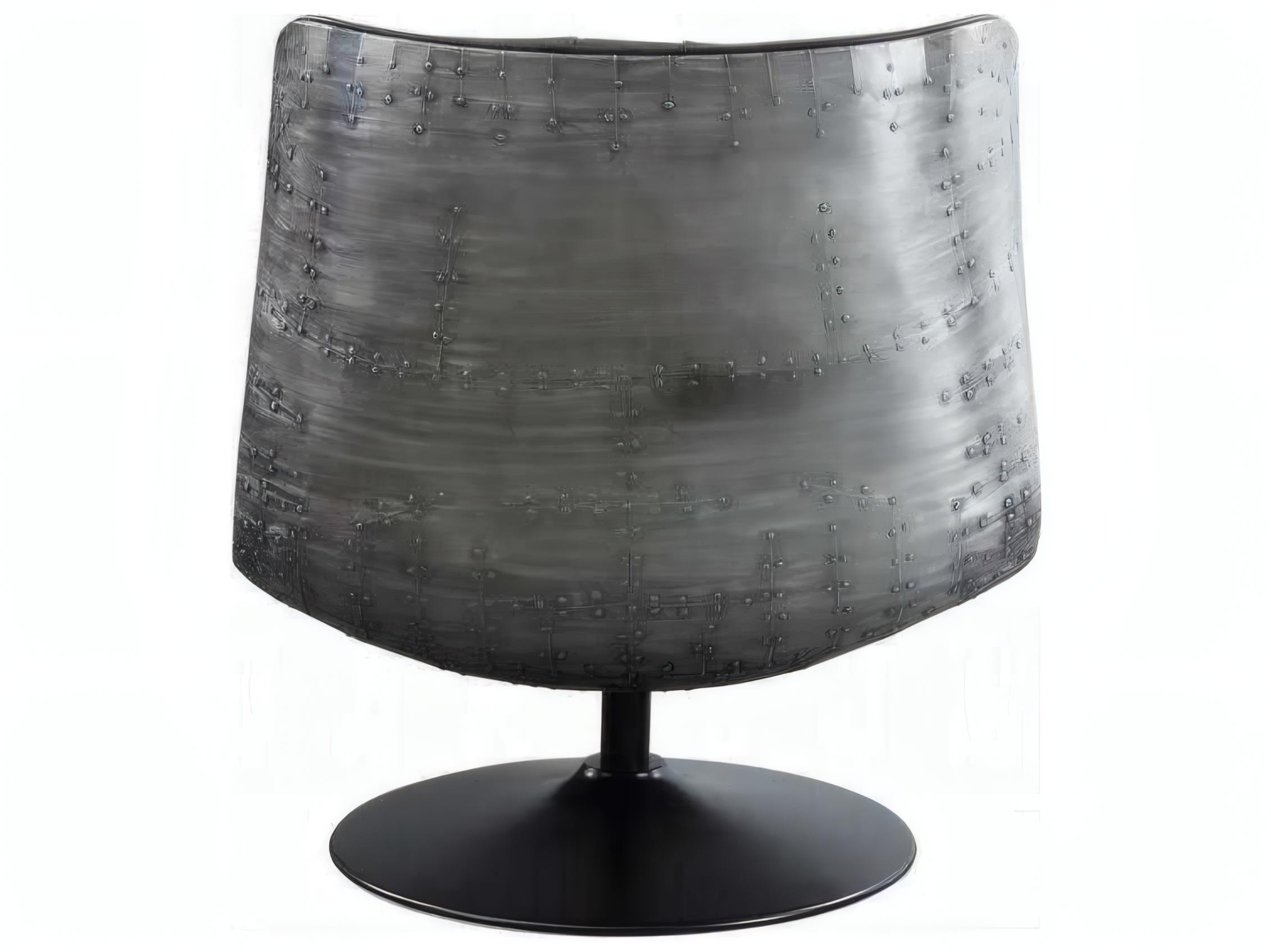 Acme Furniture Swivel Black Leather Accent Chair