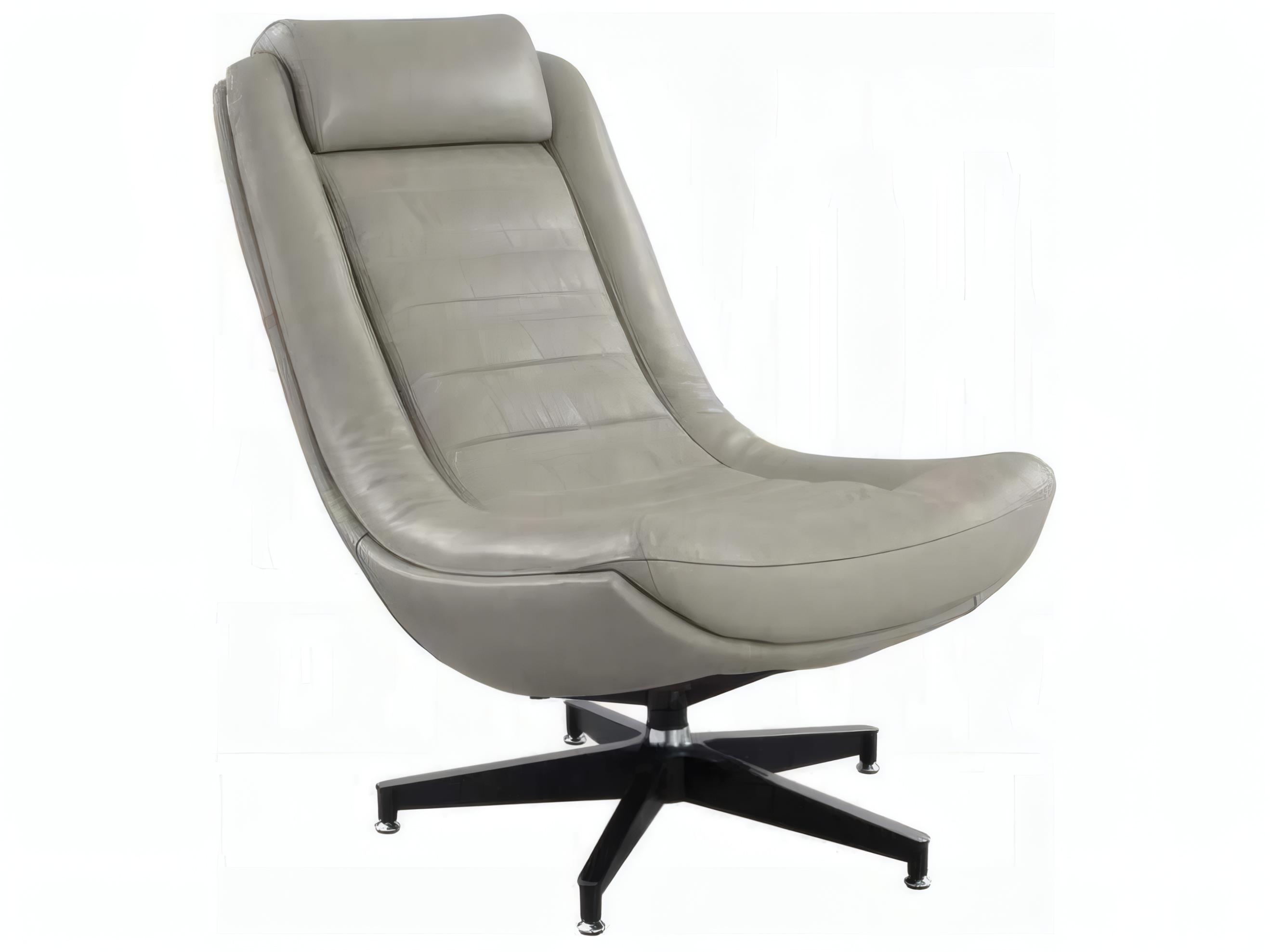 Acme Furniture Piran Swivel Gray Leather Accent Chair