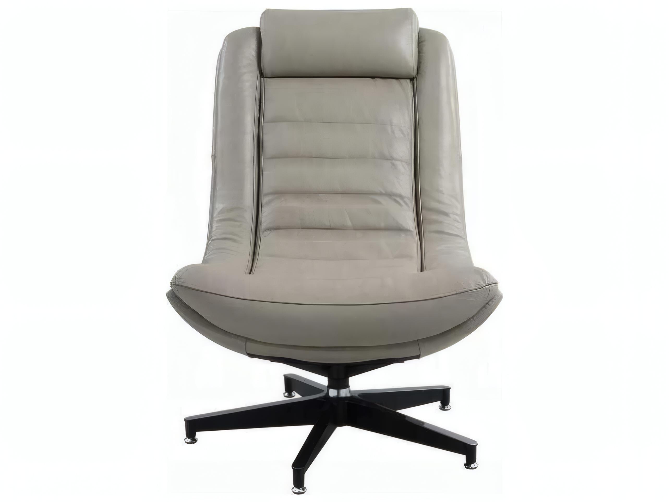 Acme Furniture Piran Swivel Gray Leather Accent Chair