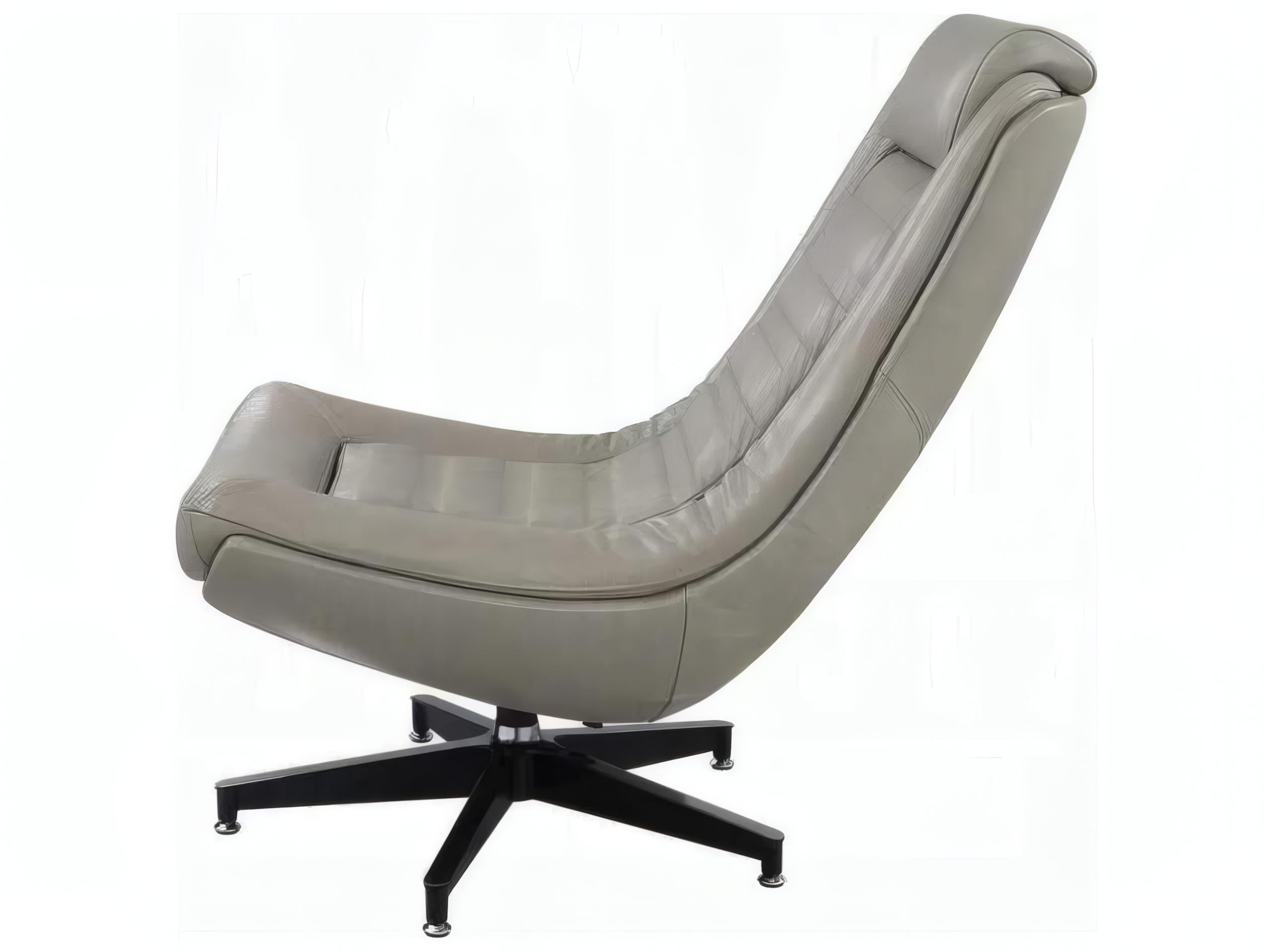 Acme Furniture Piran Swivel Gray Leather Accent Chair