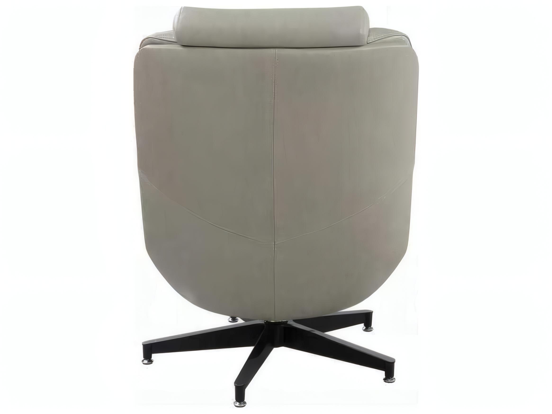 Acme Furniture Piran Swivel Gray Leather Accent Chair