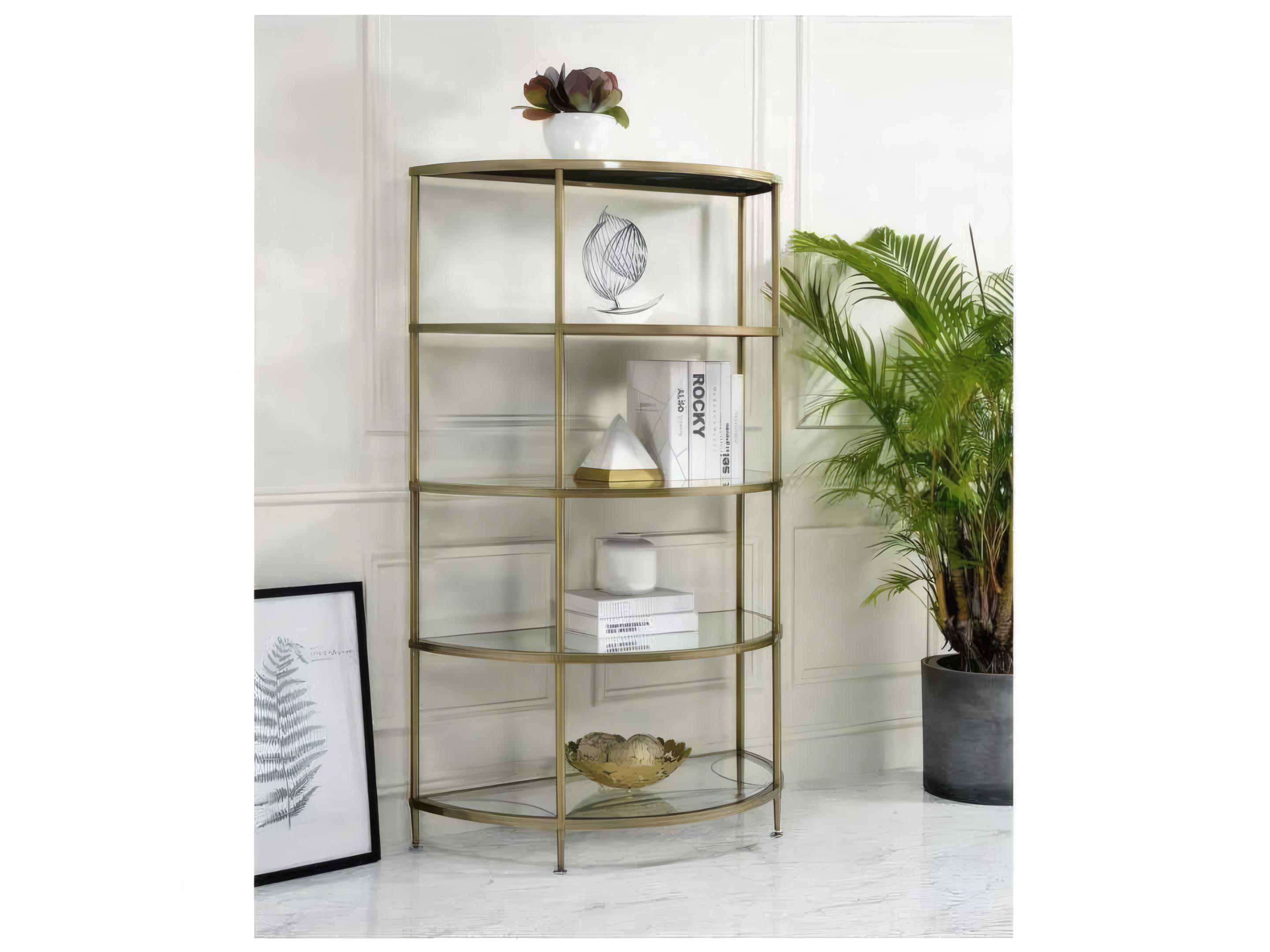 Acme Furniture Aditya Mirrored Antique Brass Rack