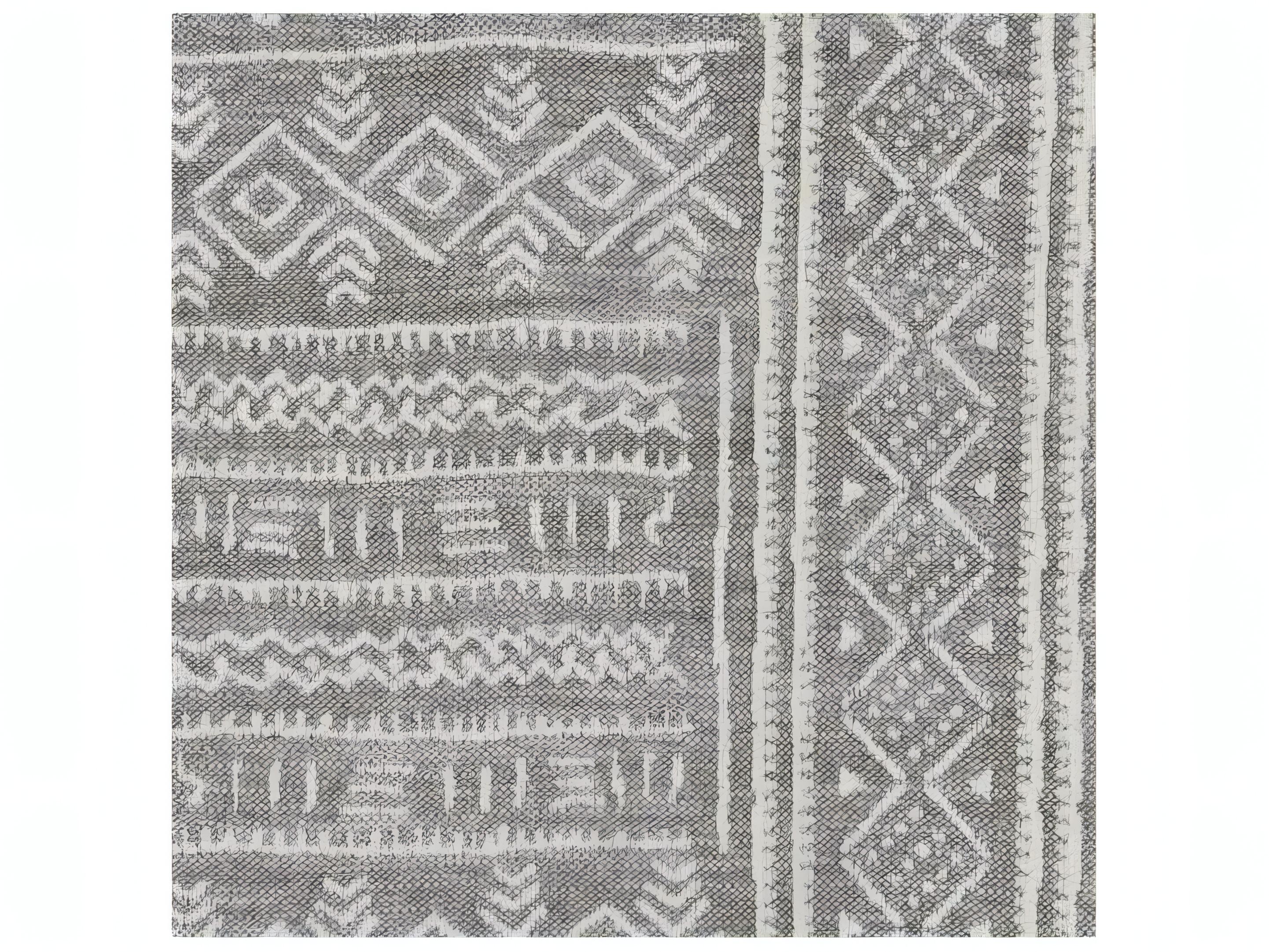 Acme Furniture Upendo Pattern Fabric Gray Upholstered Ottoman