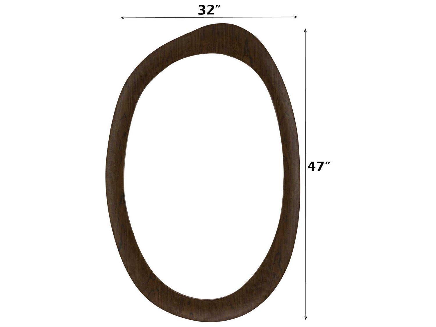 Acme Furniture Hanale Brown Oval Wall Mirror