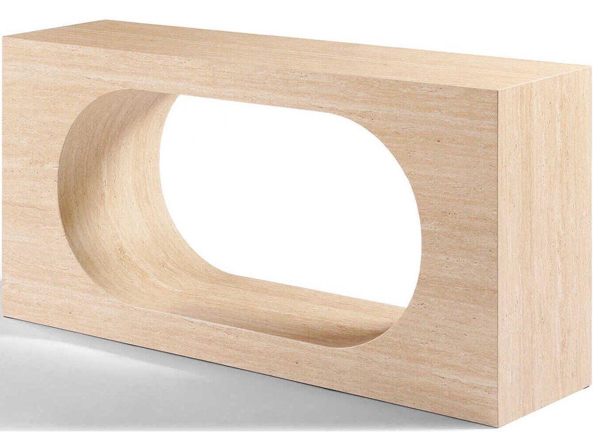 Acme Furniture Inca Rectangular Travertine Stone Console Table