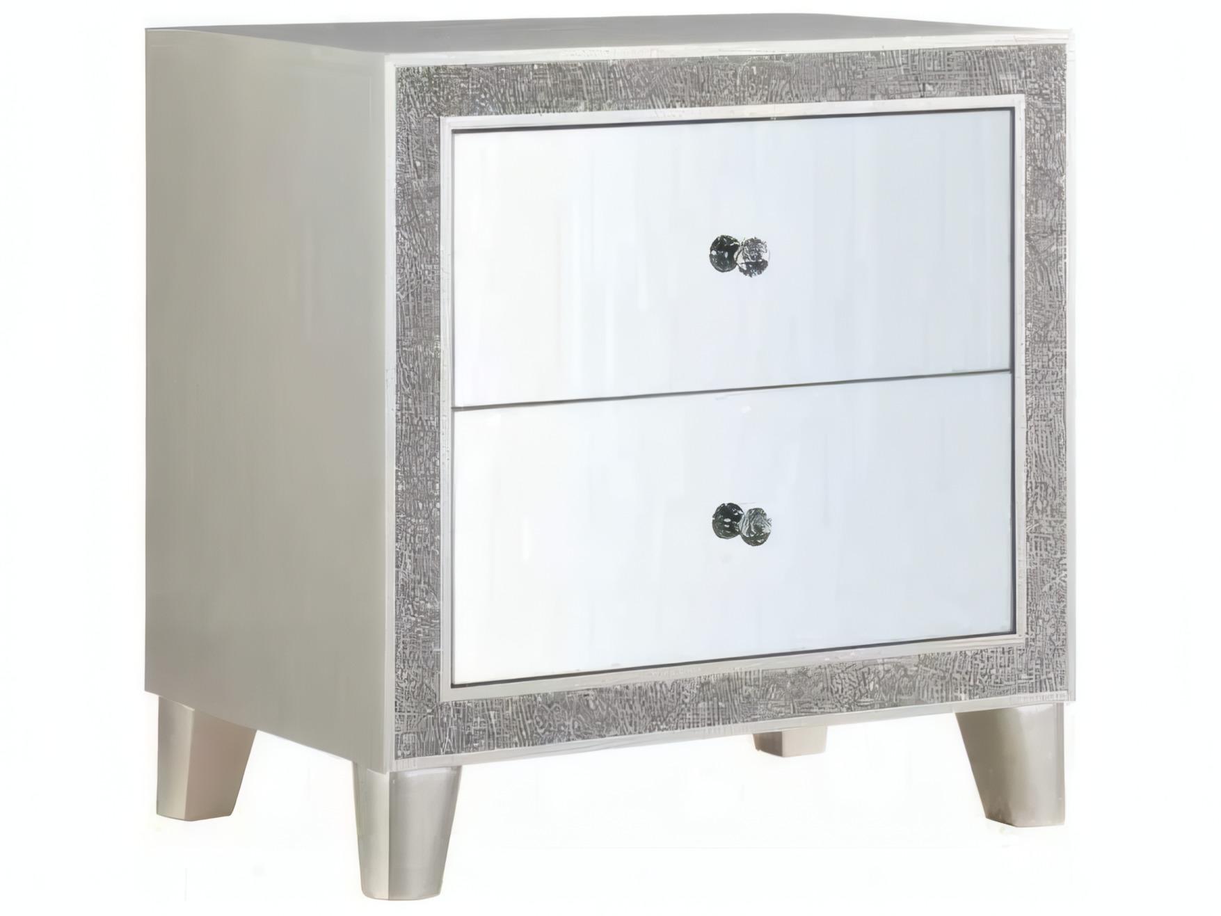 Acme Furniture Sliverfluff 2-Drawers Poplar Wood Nightstand