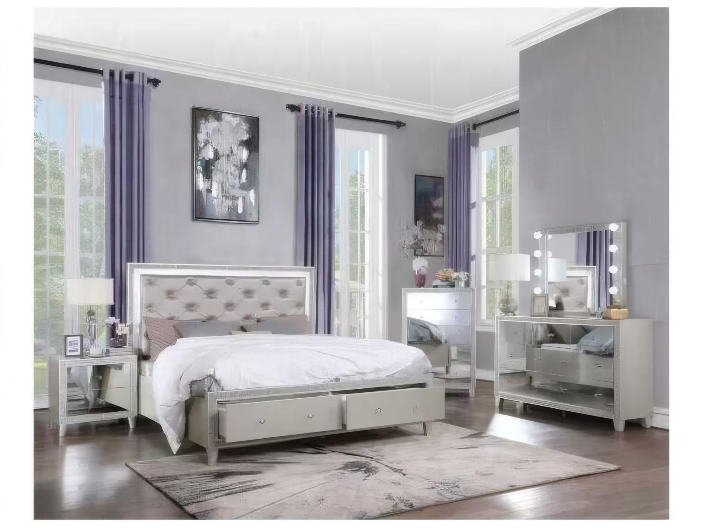 Acme Furniture Sliverfluff 2-Drawers Poplar Wood Nightstand