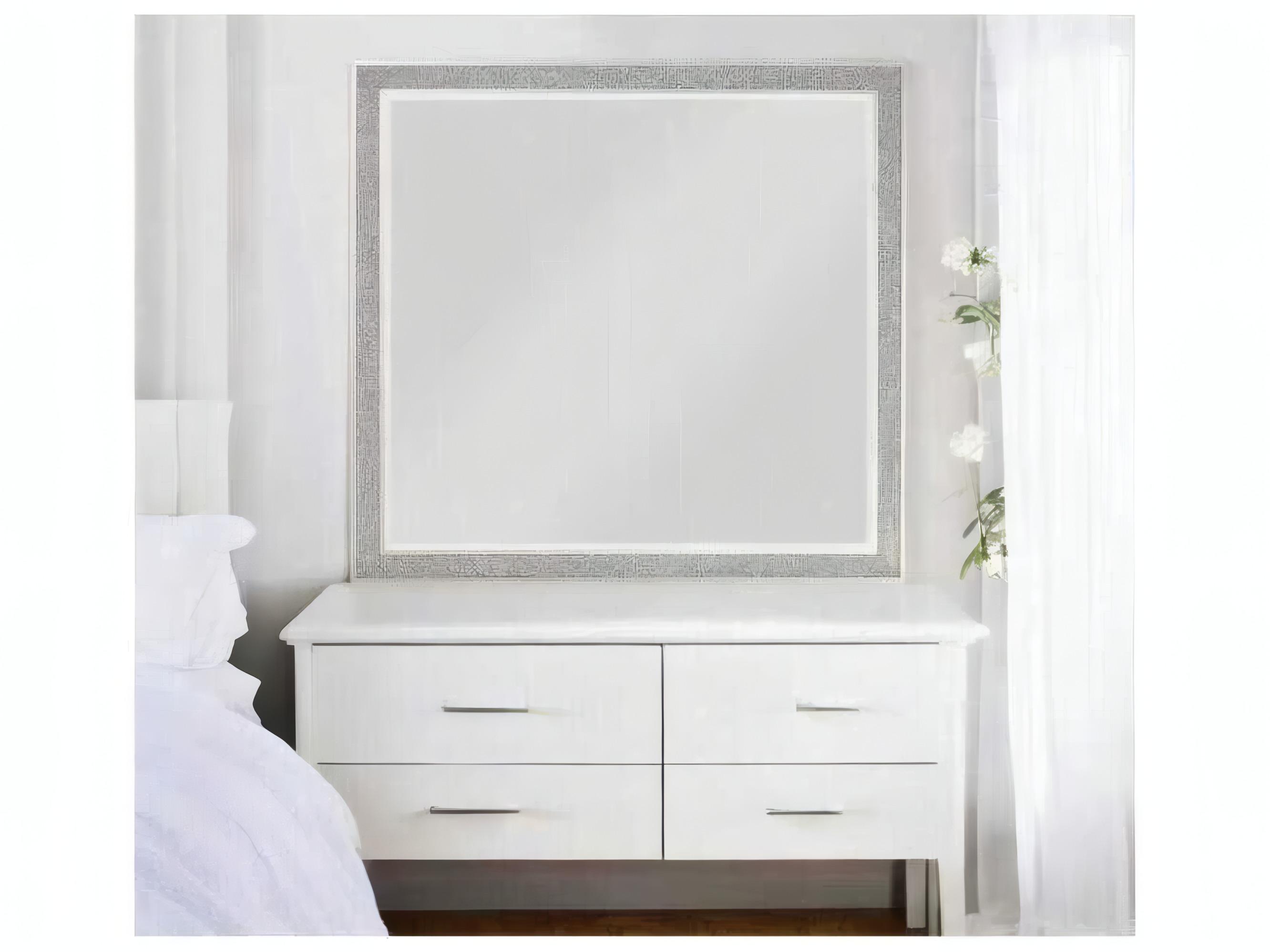 Acme Furniture Sliverfluff Mirrored Champagne Square Wall Mirror