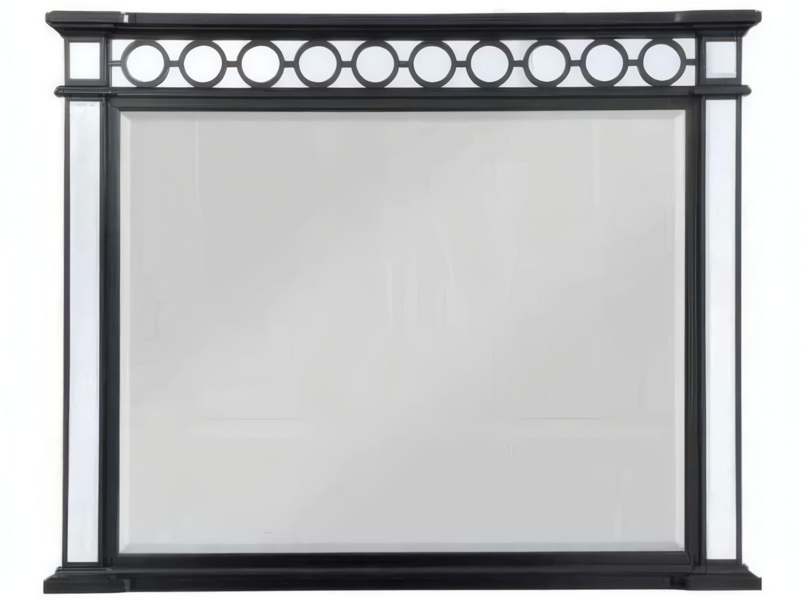 Acme Furniture Varian Mirrored Black Silver Rectangular Dresser Mirror