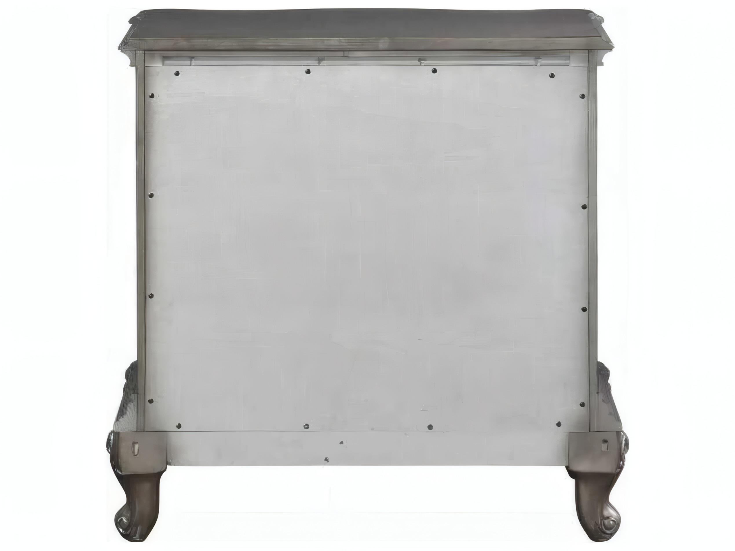 Acme Furniture Ariadne 2-Drawers Silver Poplar Wood Nightstand