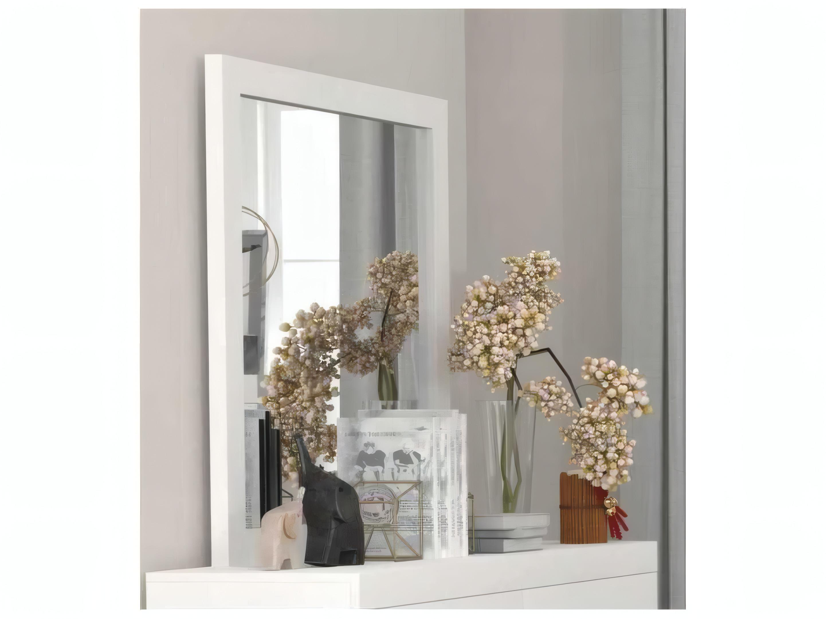 Acme Furniture Casilda White Square Wall Mirror