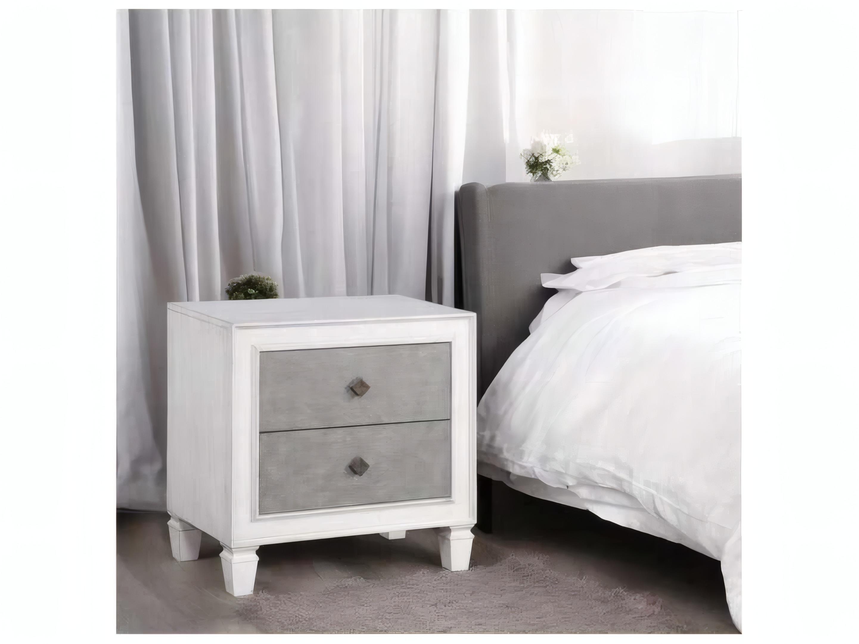 Acme Furniture Katia 2-Drawers Poplar Wood Nightstand