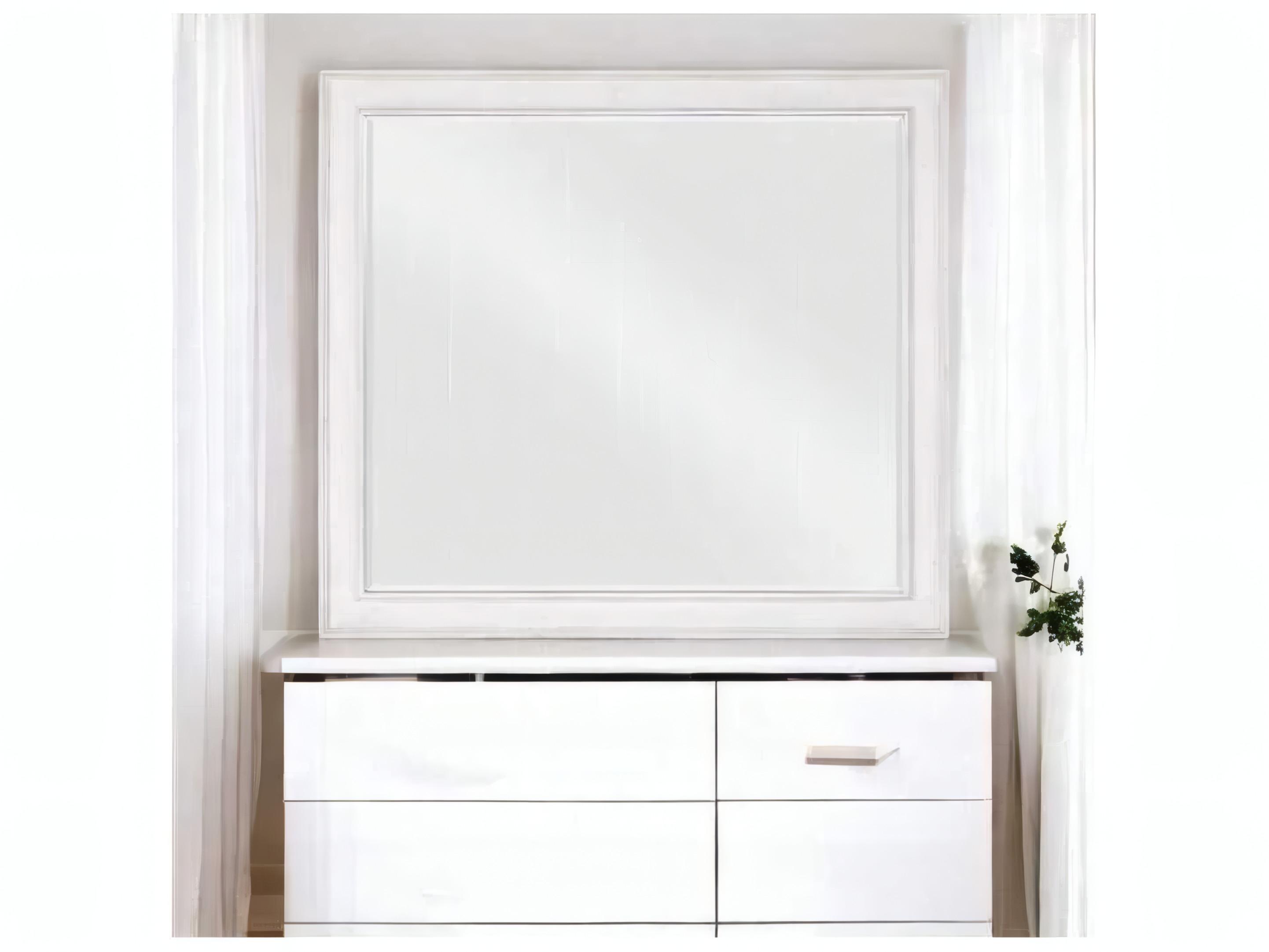 Acme Furniture Katia Rustic Gray Weathered White Rectangular Wall Mirror