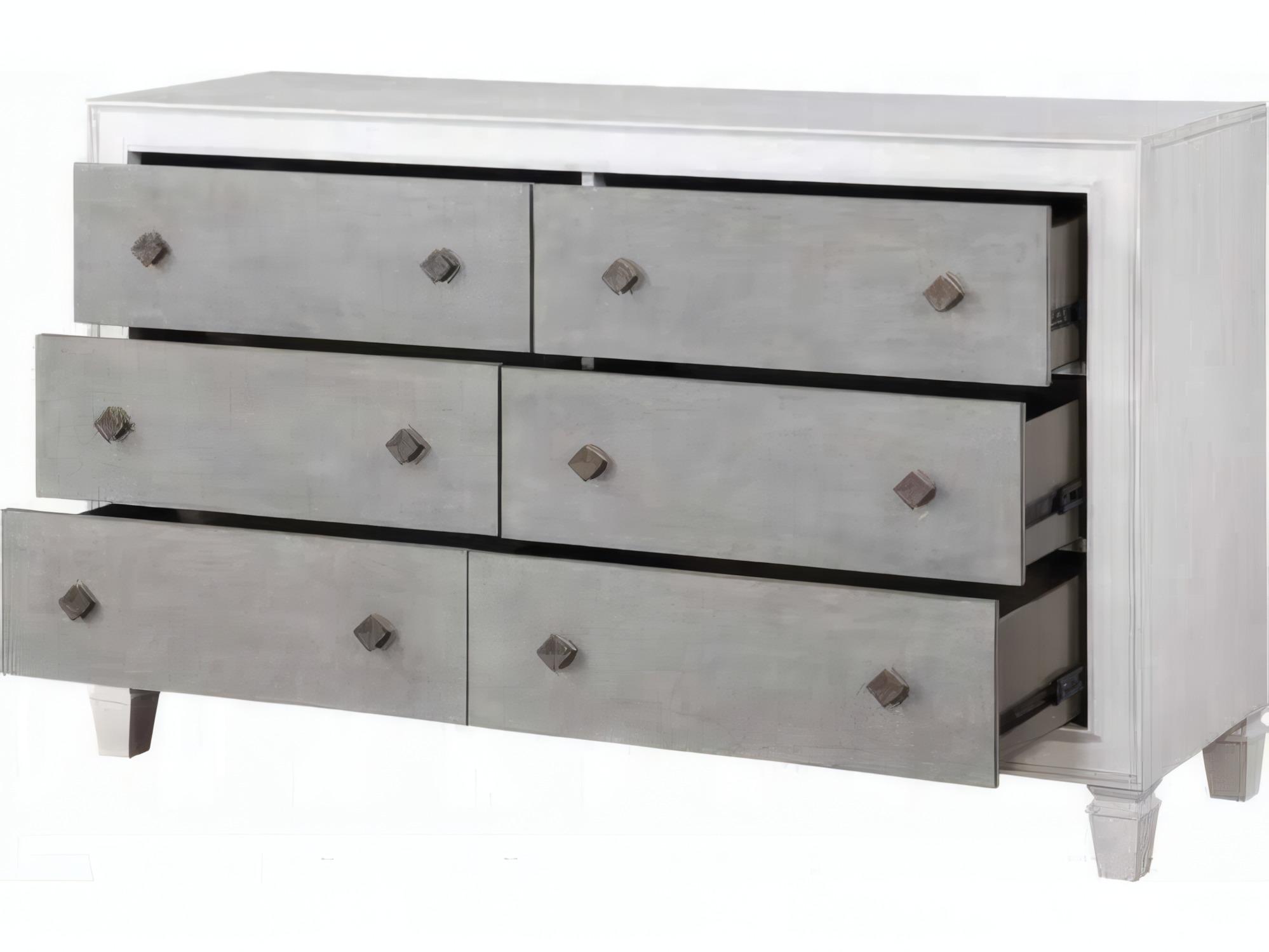 Acme Furniture Katia 6-Drawers Poplar Wood Double Dresser