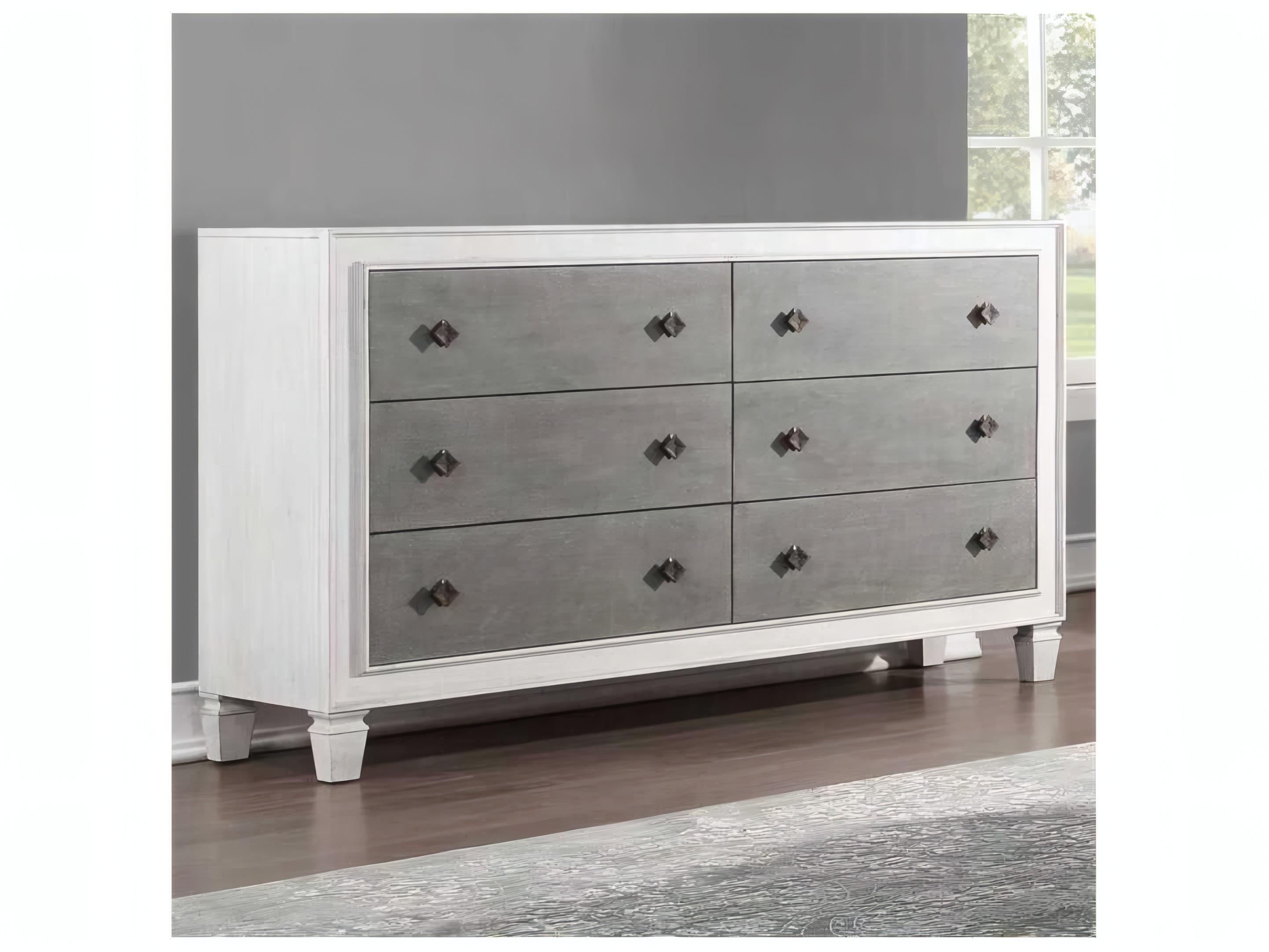 Acme Furniture Katia 6-Drawers Poplar Wood Double Dresser